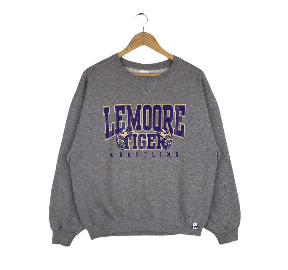 Russell Athletic × Vintage Vintage Lemoore Tiger Wrestling Sweatshirt Pullover Jumper Size US L / EU 52-54 / 3 - 1 Thumbnail