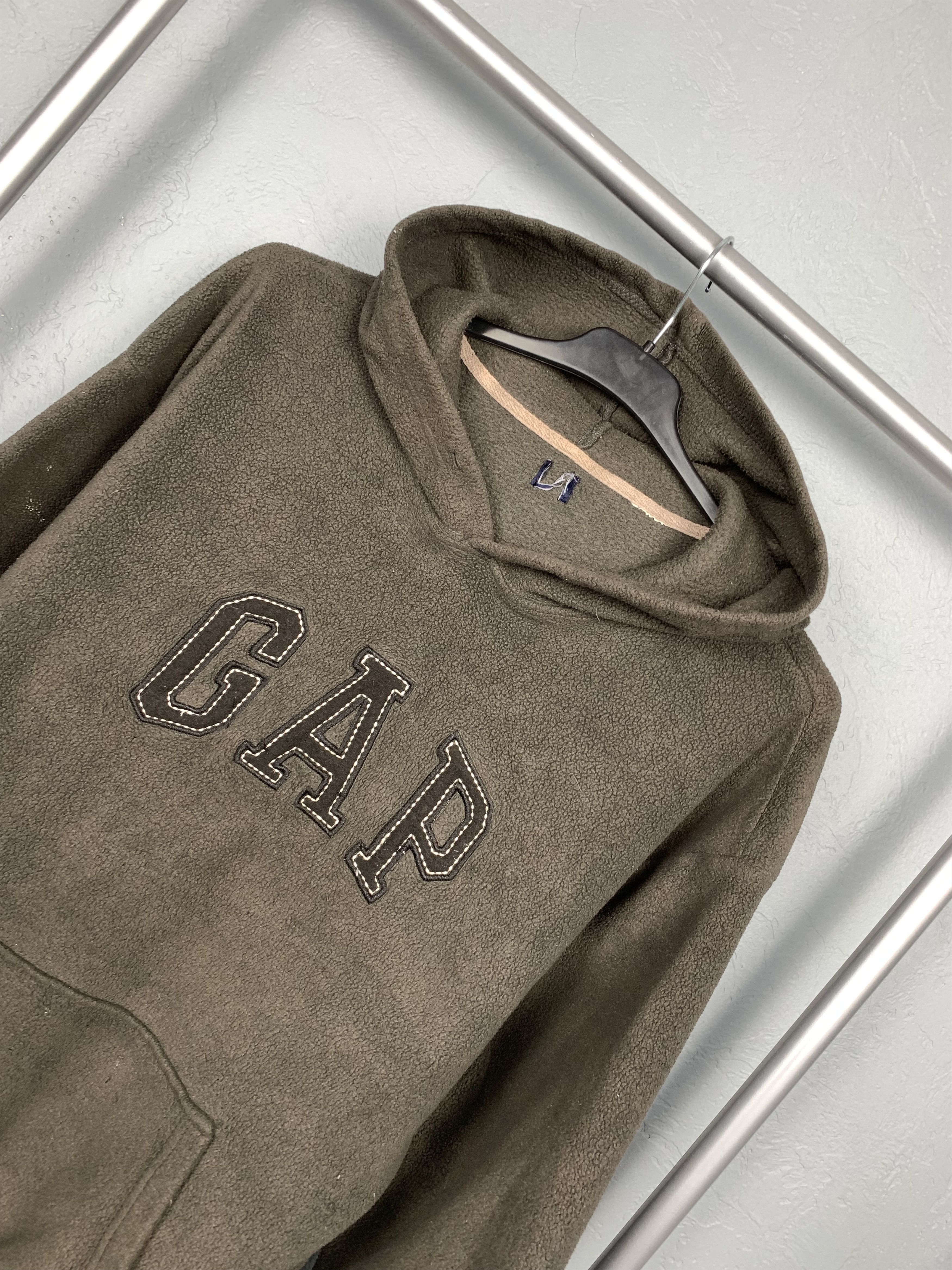 Gap × Vintage GAP Vintage Faded Teddy Fleece Hoodie Distressed Size US M / EU 48-50 / 2 - 2 Thumbnail