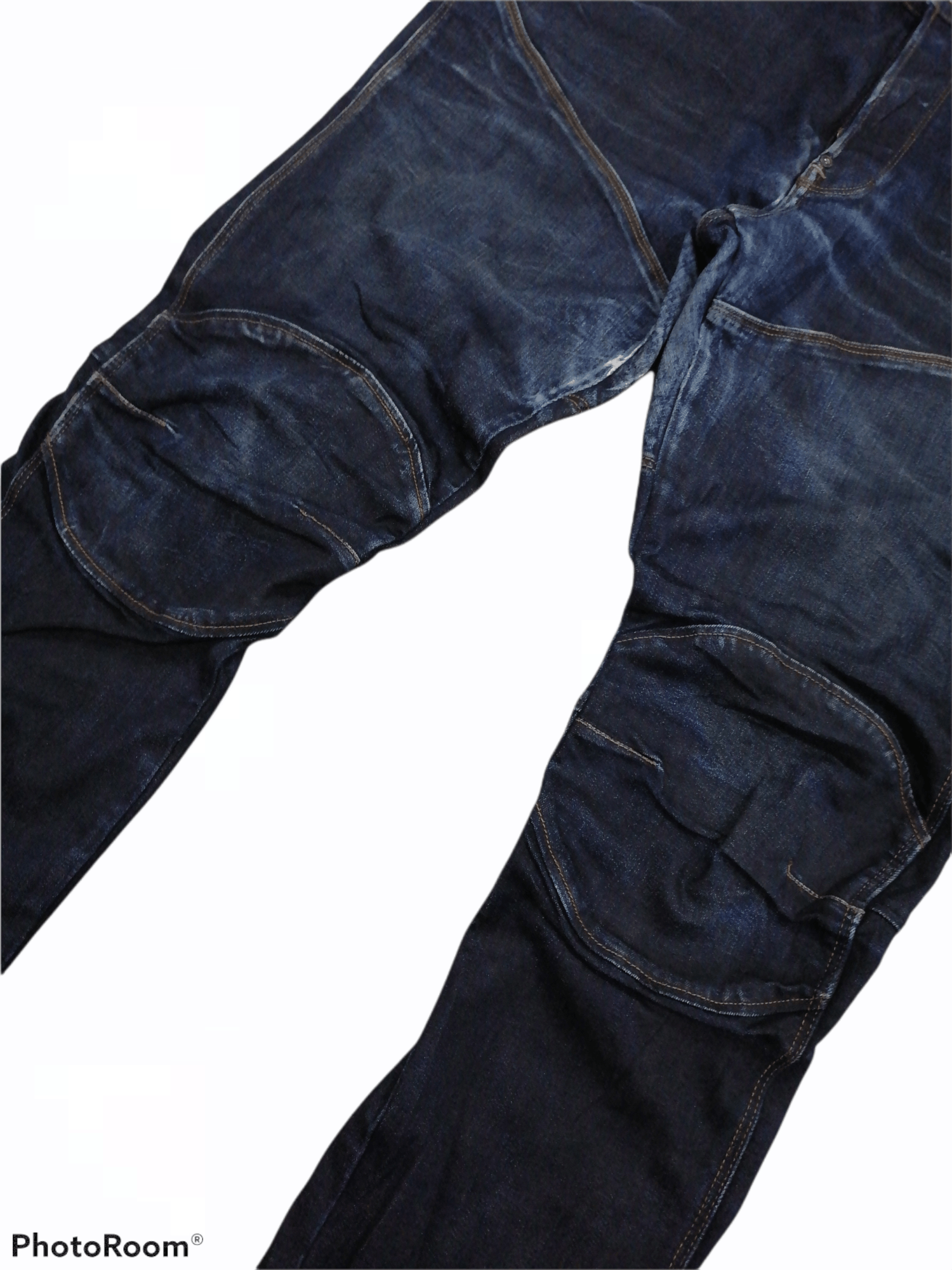 G-Star G Star Raw Biker Distressed Denim Stretchable Pants Size US 33 - 3 Thumbnail