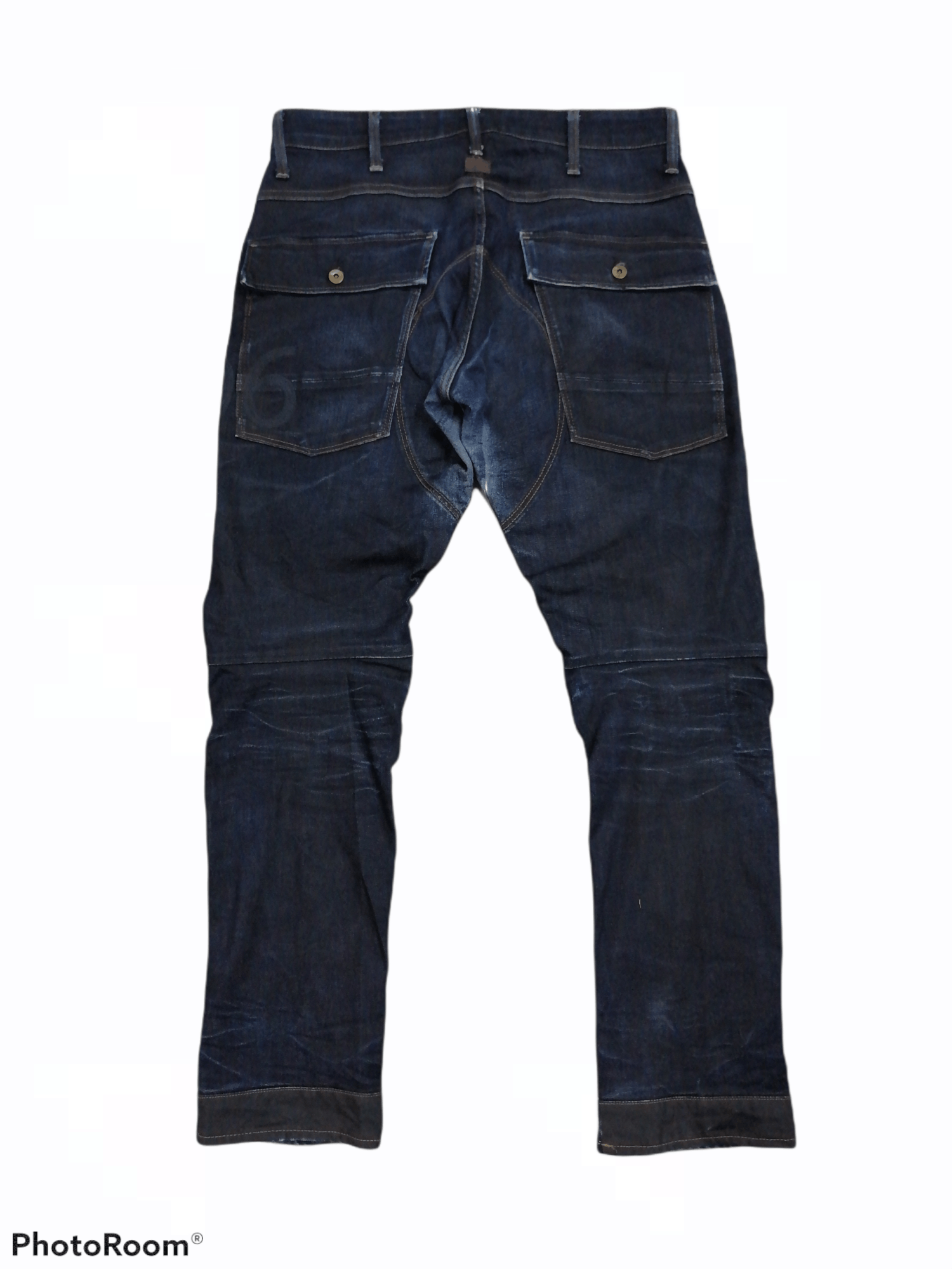 G-Star G Star Raw Biker Distressed Denim Stretchable Pants Size US 33 - 6 Thumbnail