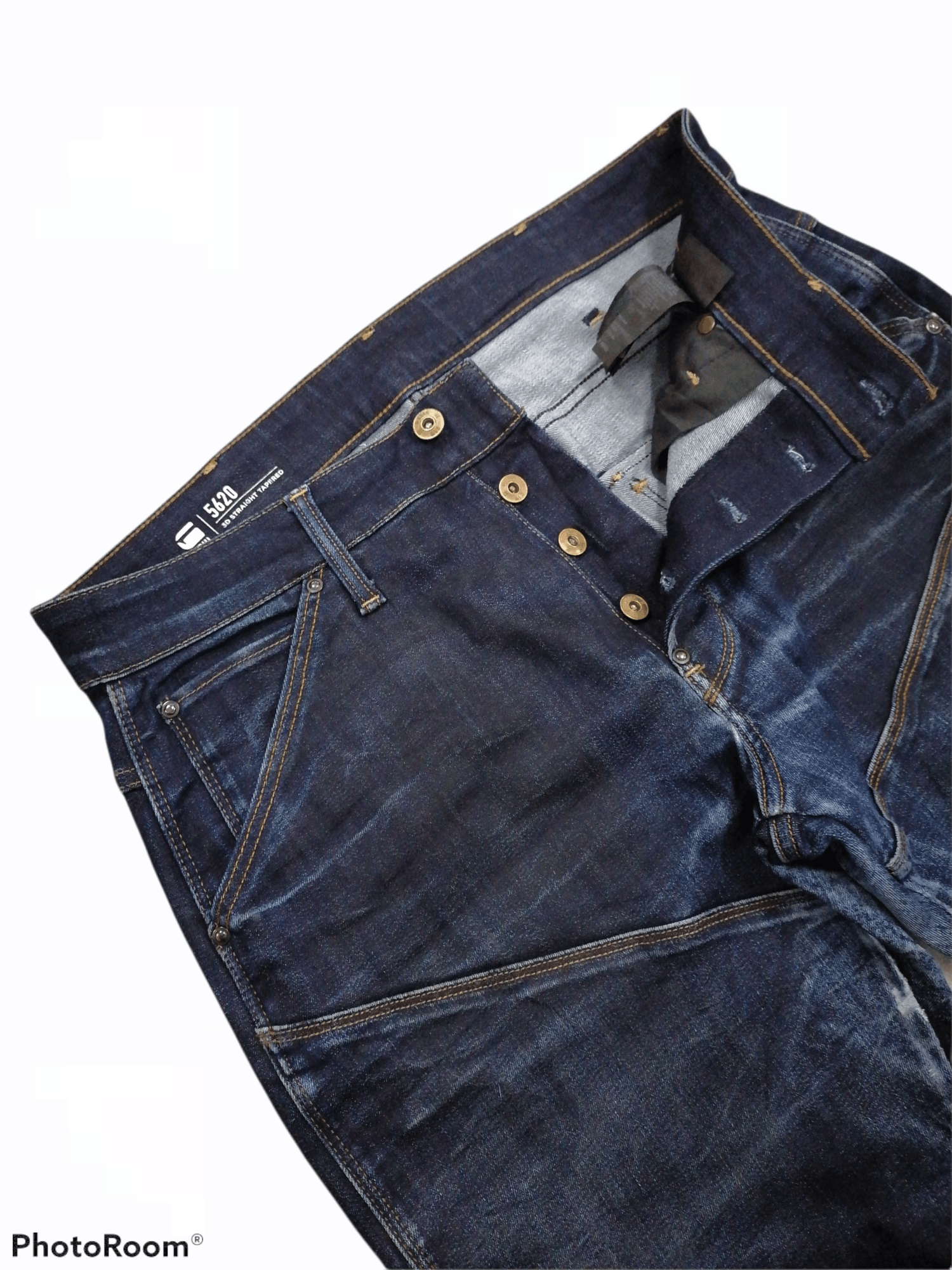 G-Star G Star Raw Biker Distressed Denim Stretchable Pants Size US 33 - 4 Thumbnail