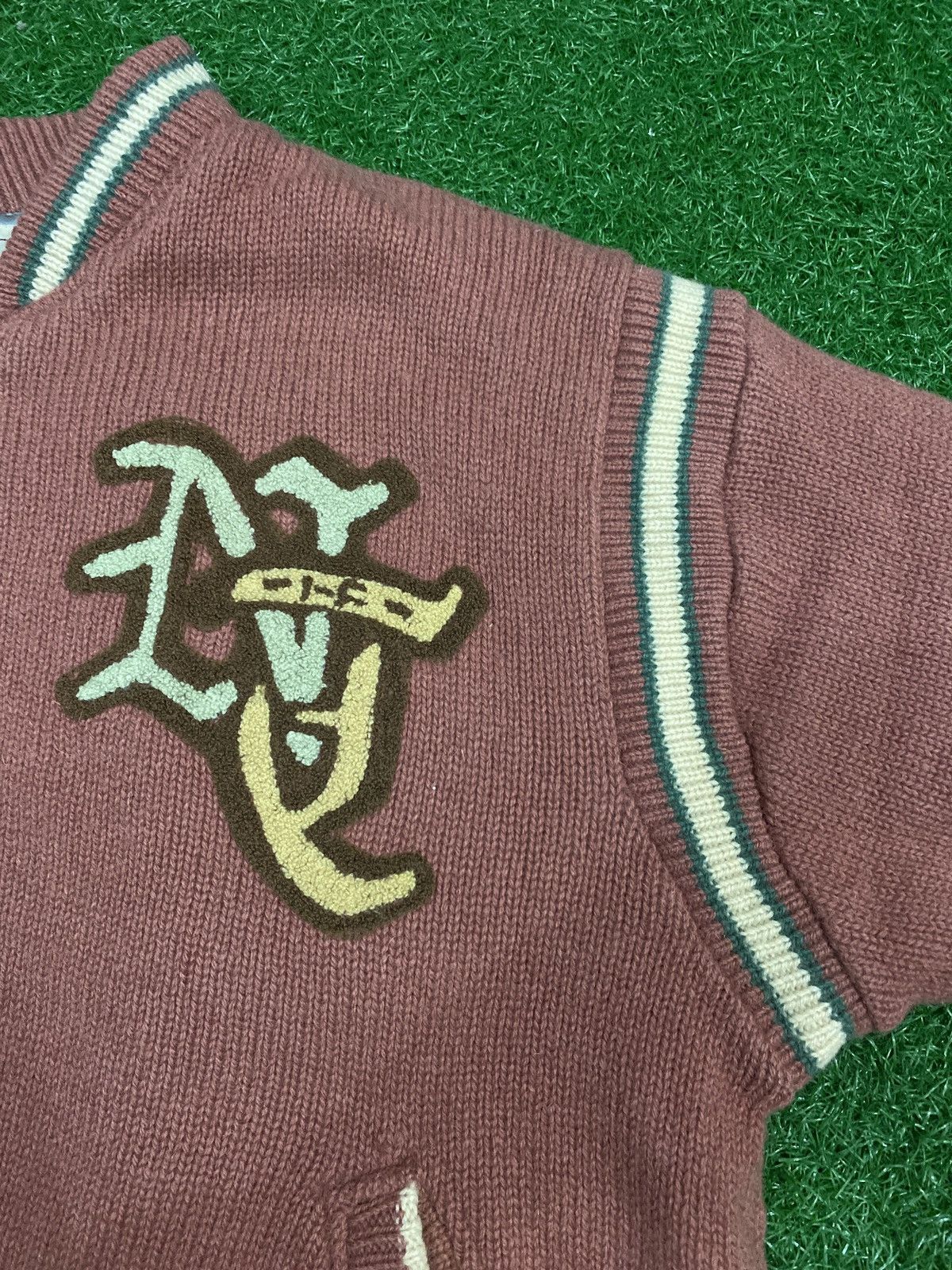 Japanese Brand × Vintage 🔥Vintage Ice fire knit-bomber jacket Size US L / EU 52-54 / 3 - 8 Thumbnail