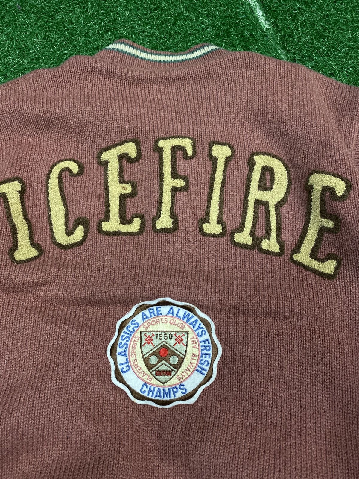 Japanese Brand × Vintage 🔥Vintage Ice fire knit-bomber jacket Size US L / EU 52-54 / 3 - 6 Thumbnail