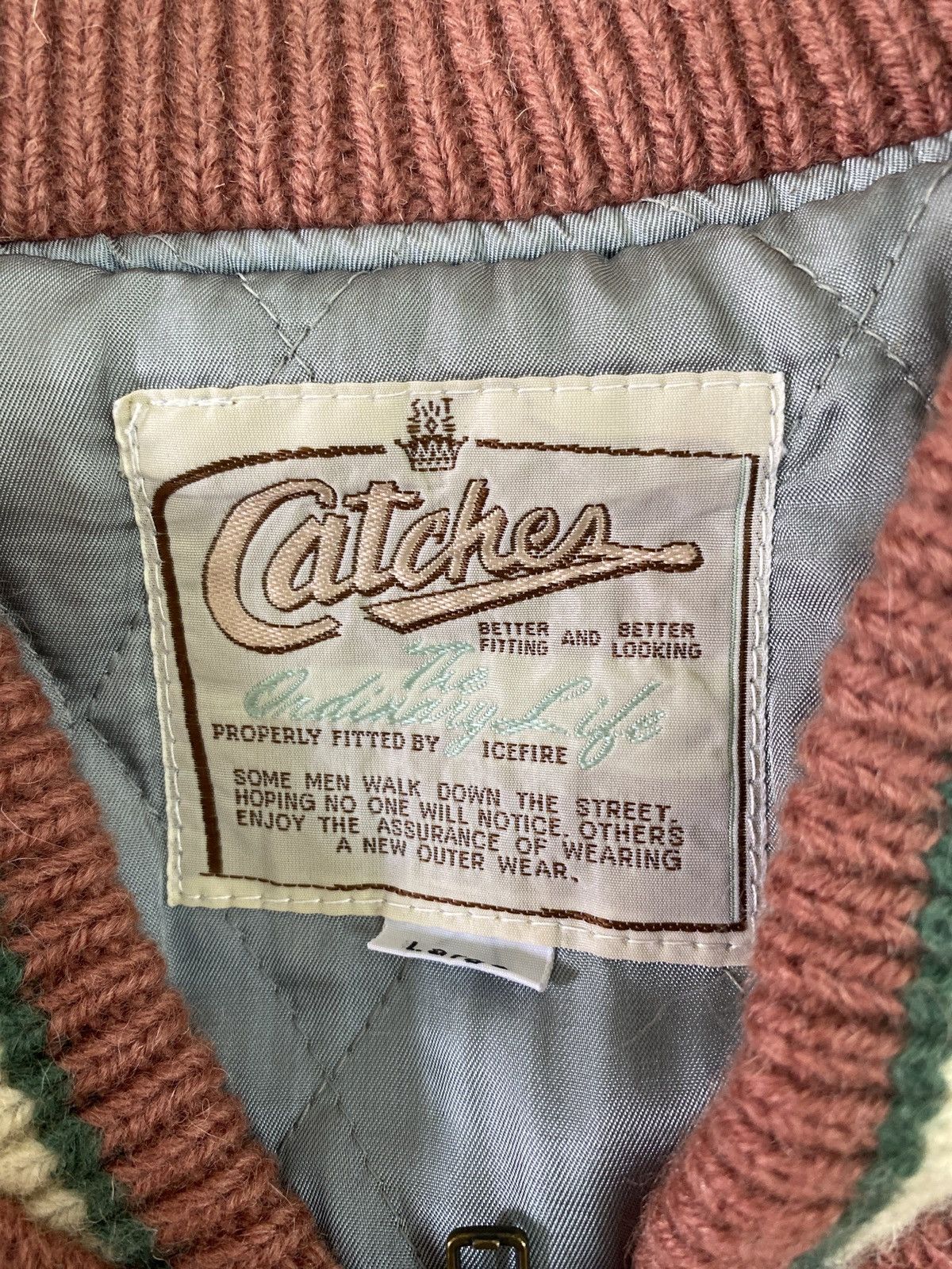 Japanese Brand × Vintage 🔥Vintage Ice fire knit-bomber jacket Size US L / EU 52-54 / 3 - 4 Thumbnail