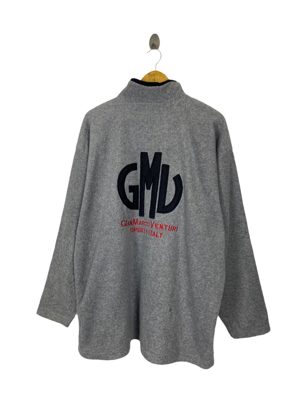 GIAN MARCO VENTURI ALL EMBROIDED LOGO FLEECE SWEATER