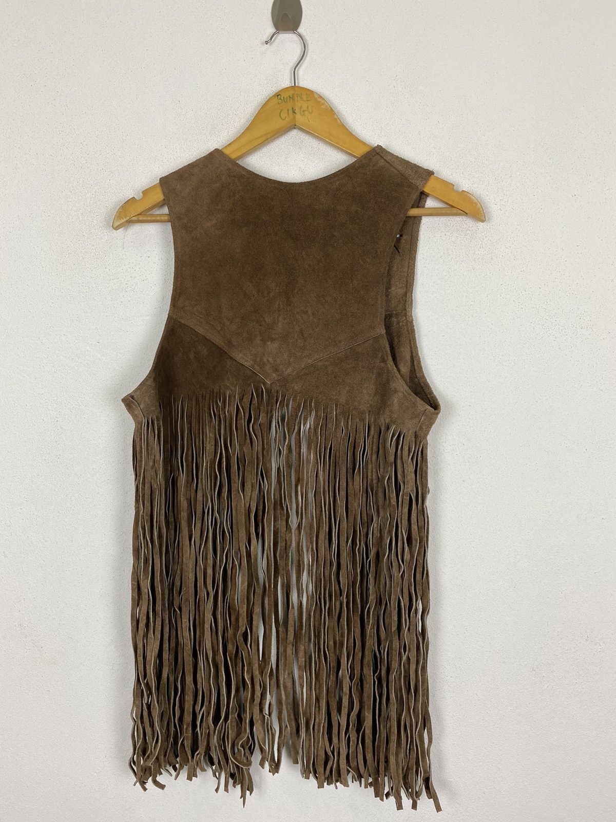 Genuine Leather × Leather × Vintage 🔥RARE Vintage 60’s FRINGE LEATHER VEST Size US M / EU 48-50 / 2 - 3 Thumbnail