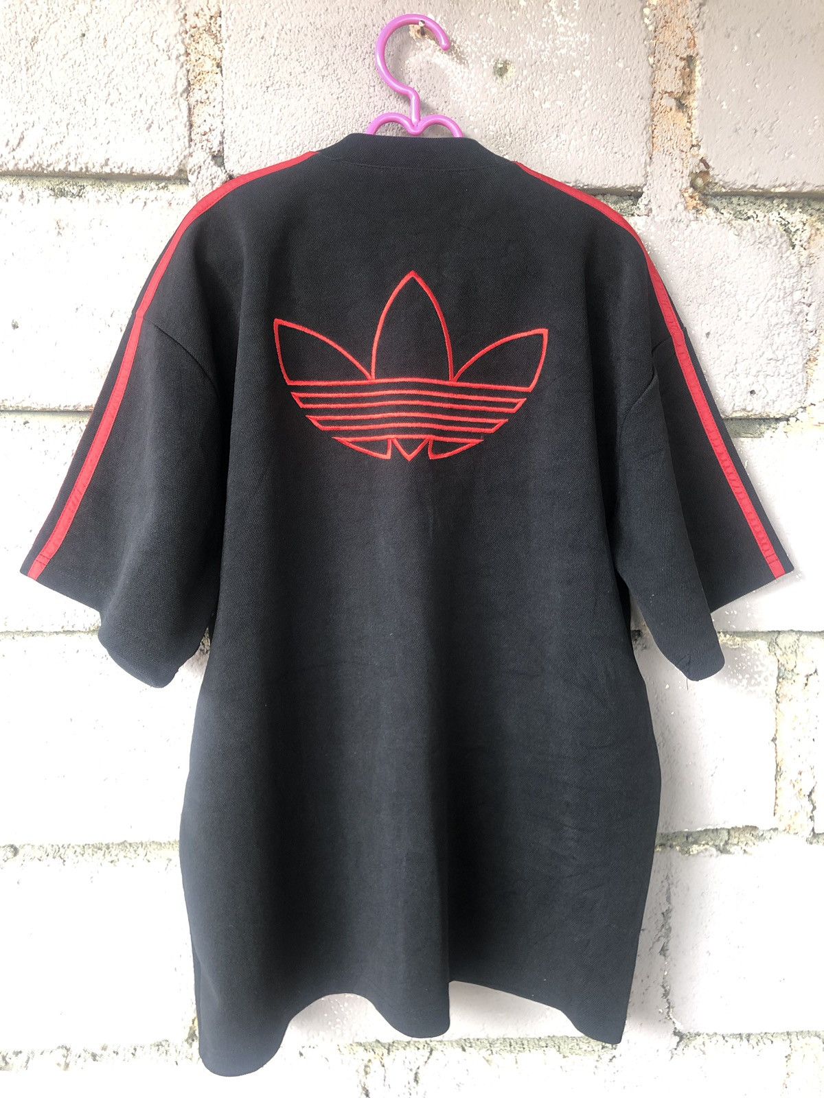 Adidas Rare 90s Vintage Adidas Spell Out Big Logo Shirt Size US L / EU 52-54 / 3 - 1 Thumbnail