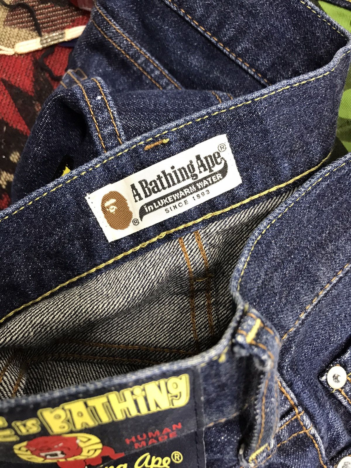 Bape Bapesta Denim Pant Nigo A Bathing Ape Slim 4🟦 Size US 35 - 16 Thumbnail