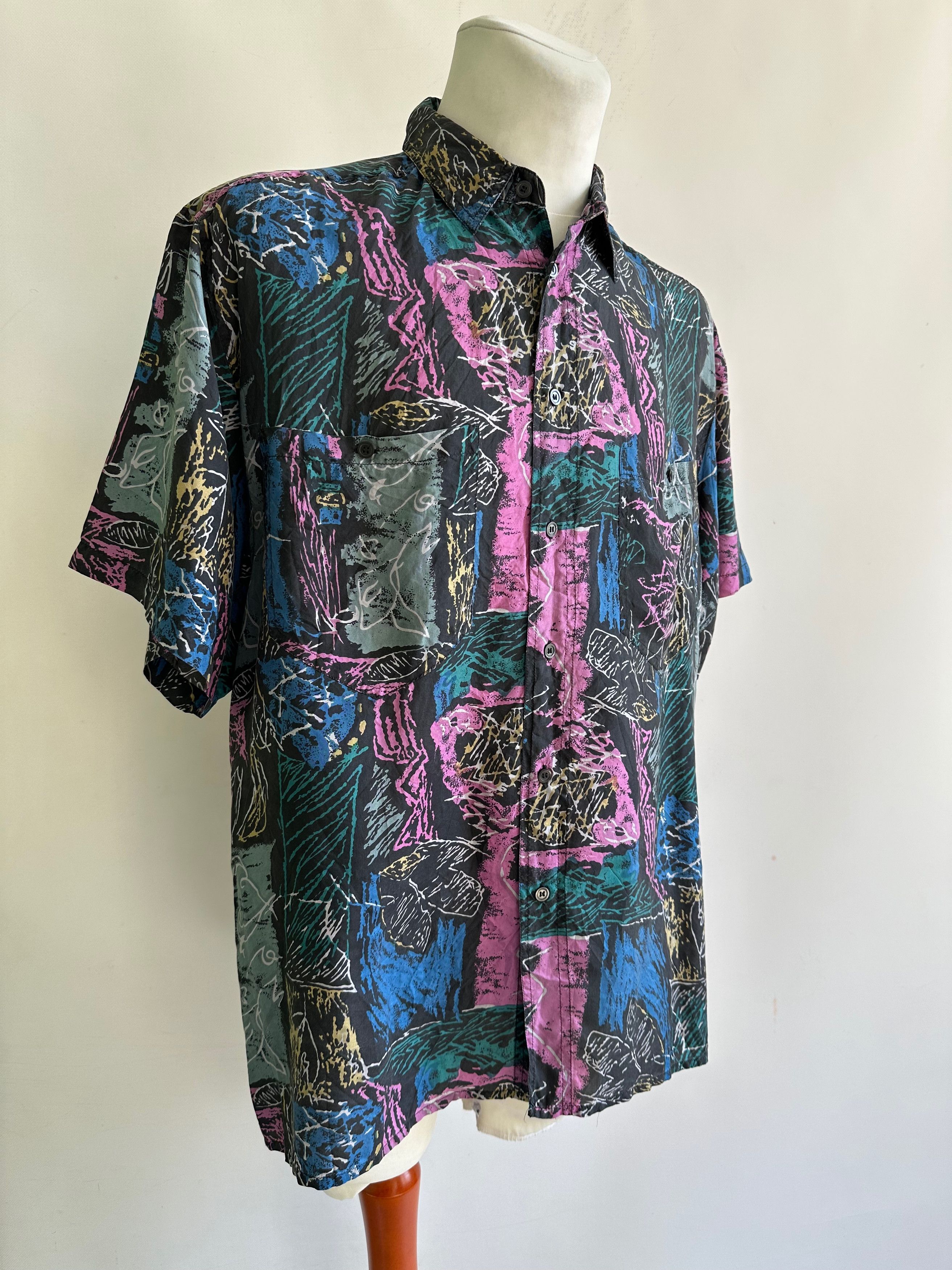 Other Vintage abstract silk shirt short sleeve avant garde Size US M / EU 48-50 / 2 - 8 Thumbnail