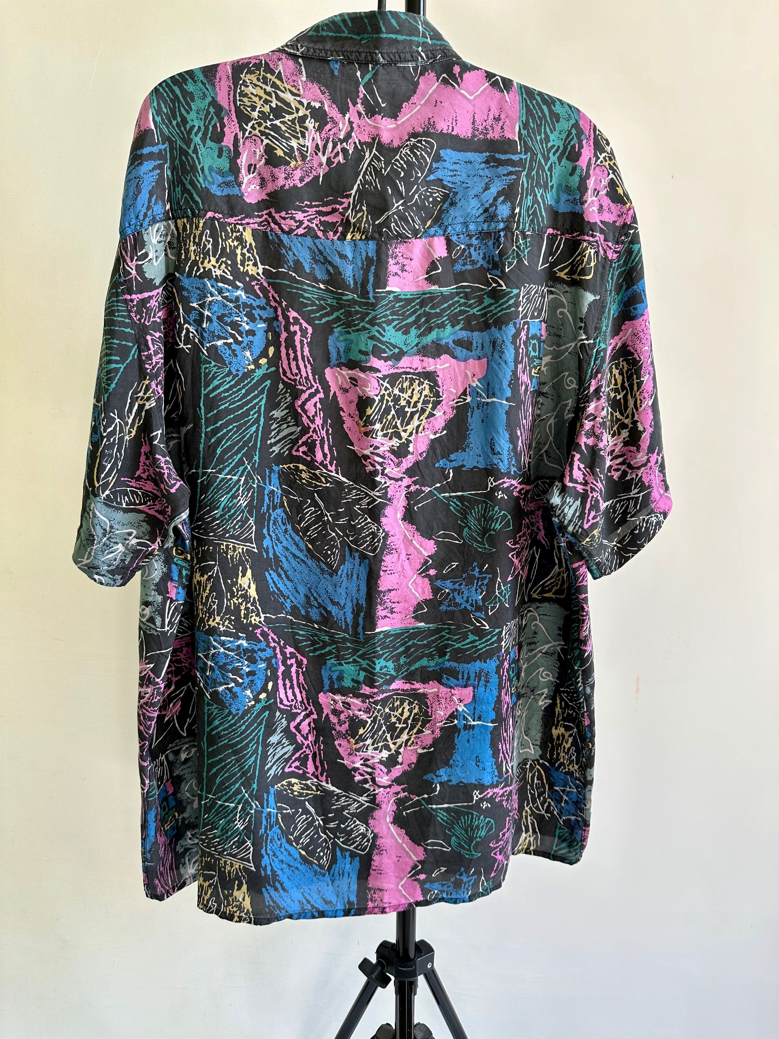 Other Vintage abstract silk shirt short sleeve avant garde Size US M / EU 48-50 / 2 - 7 Thumbnail
