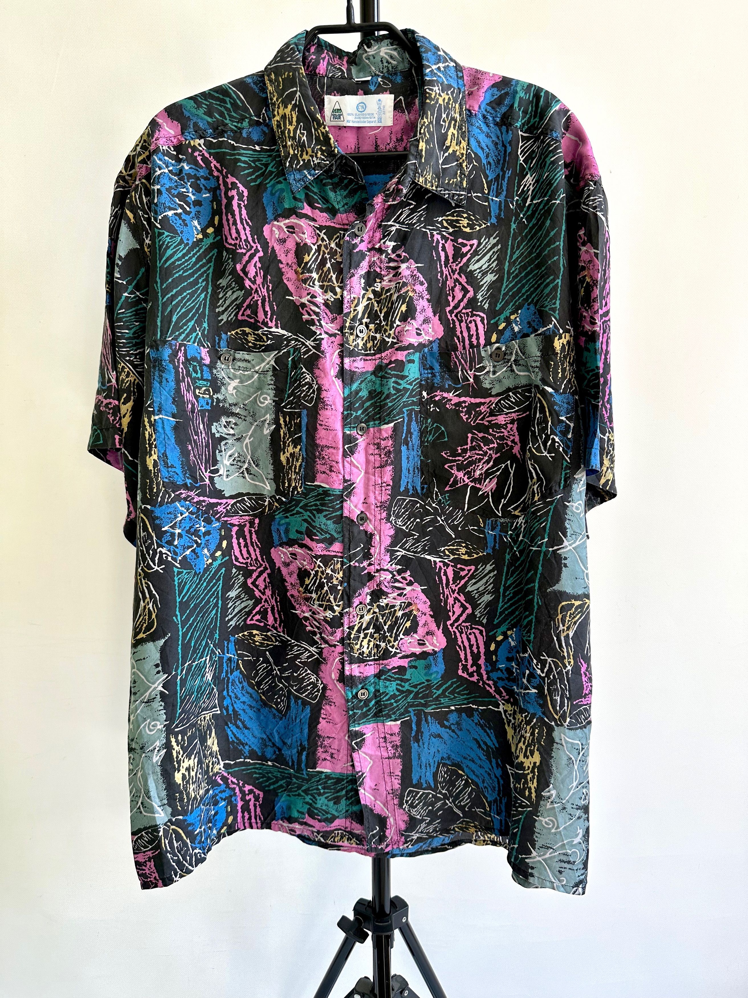 Other Vintage abstract silk shirt short sleeve avant garde Size US M / EU 48-50 / 2 - 2 Thumbnail