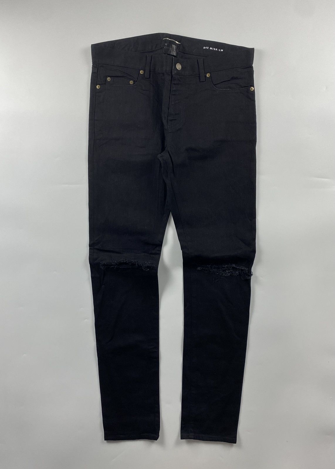 Saint Laurent Paris Saint Laurent Distressed Slim Jean Size US 33 - 1 Thumbnail