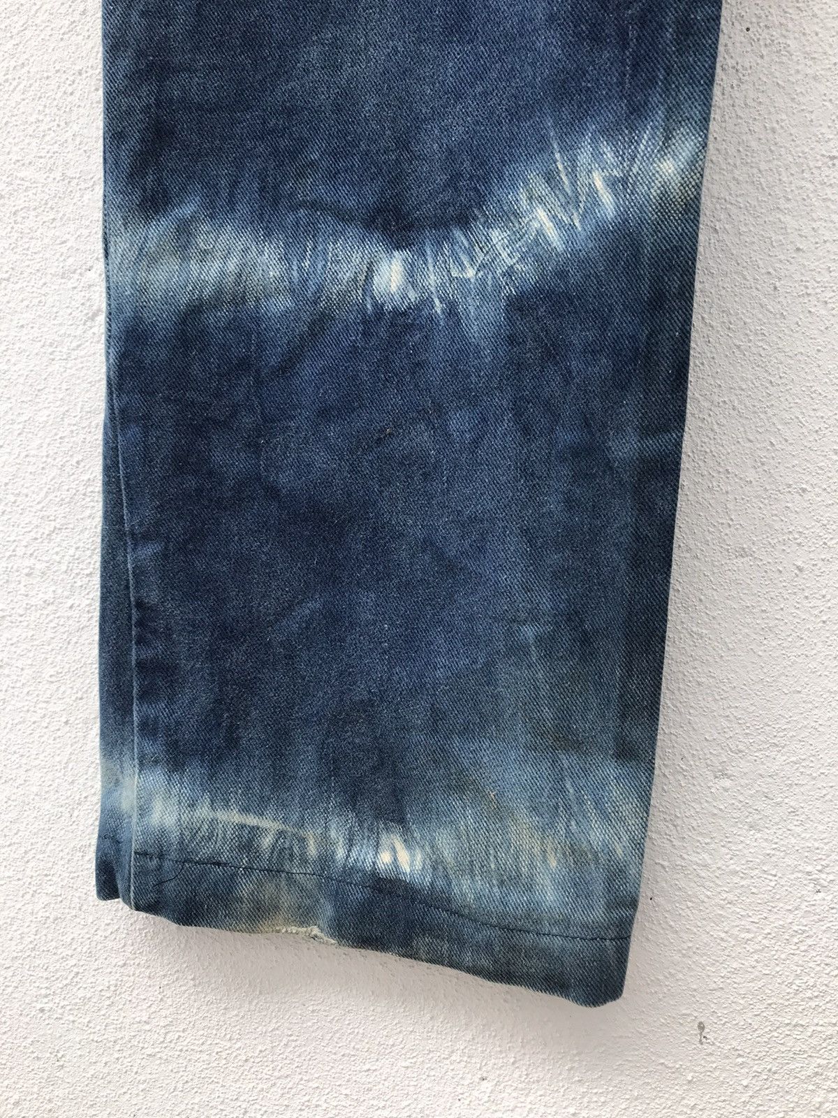 Japanese Brand Yellow Division Vest Tye Dye Striped Jeans Size US 31 - 8 Thumbnail