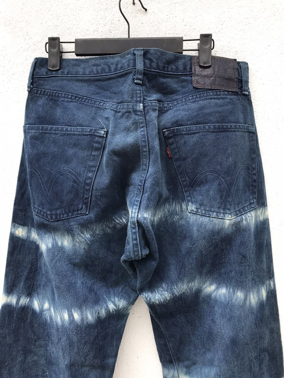 Japanese Brand Yellow Division Vest Tye Dye Striped Jeans Size US 31 - 6 Thumbnail