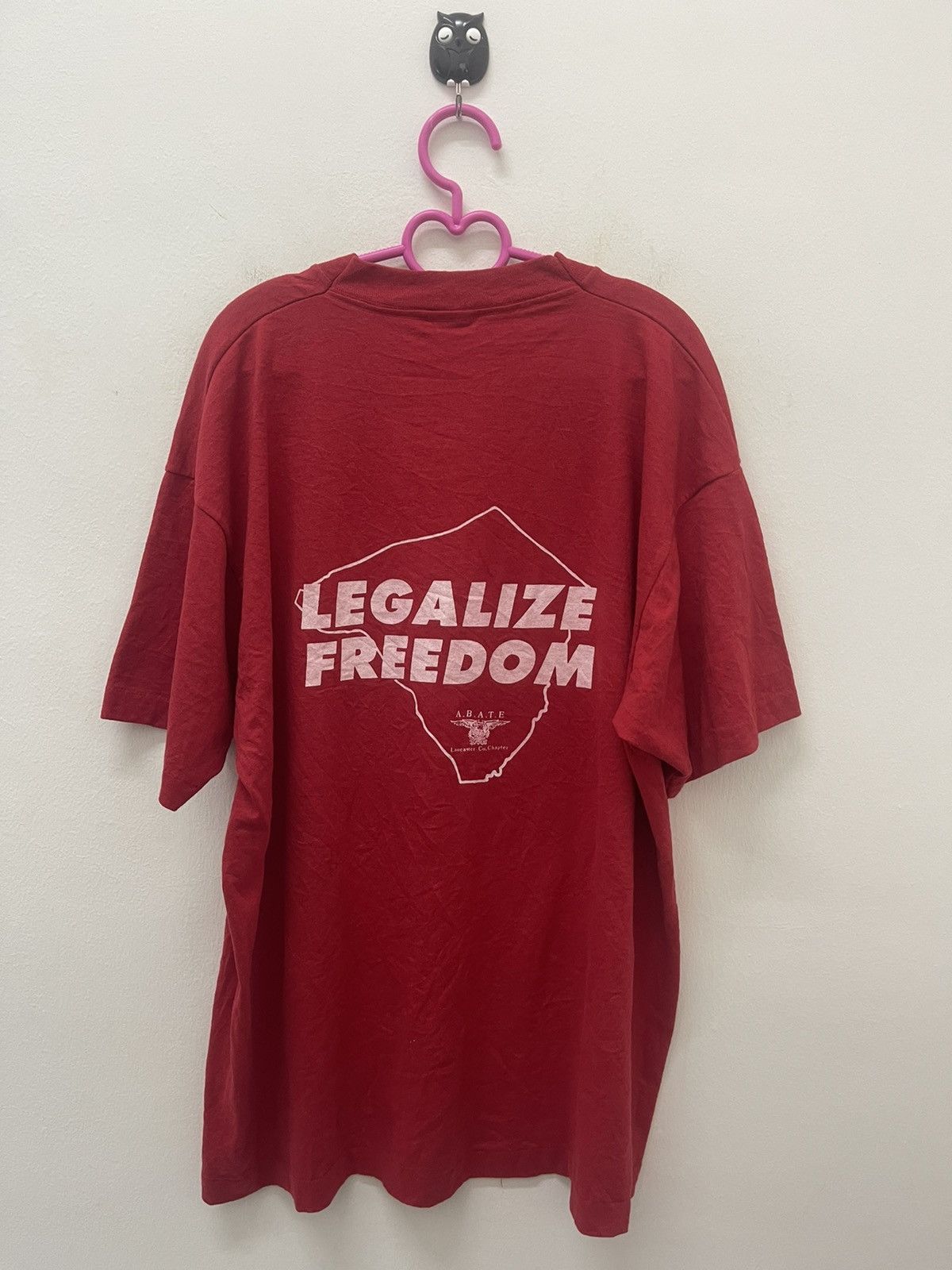 image of Fruit Of The Loom x Made In USA Vintage Legalize Freedom Abate Chapter 65 Lancaster Co in Red (Size