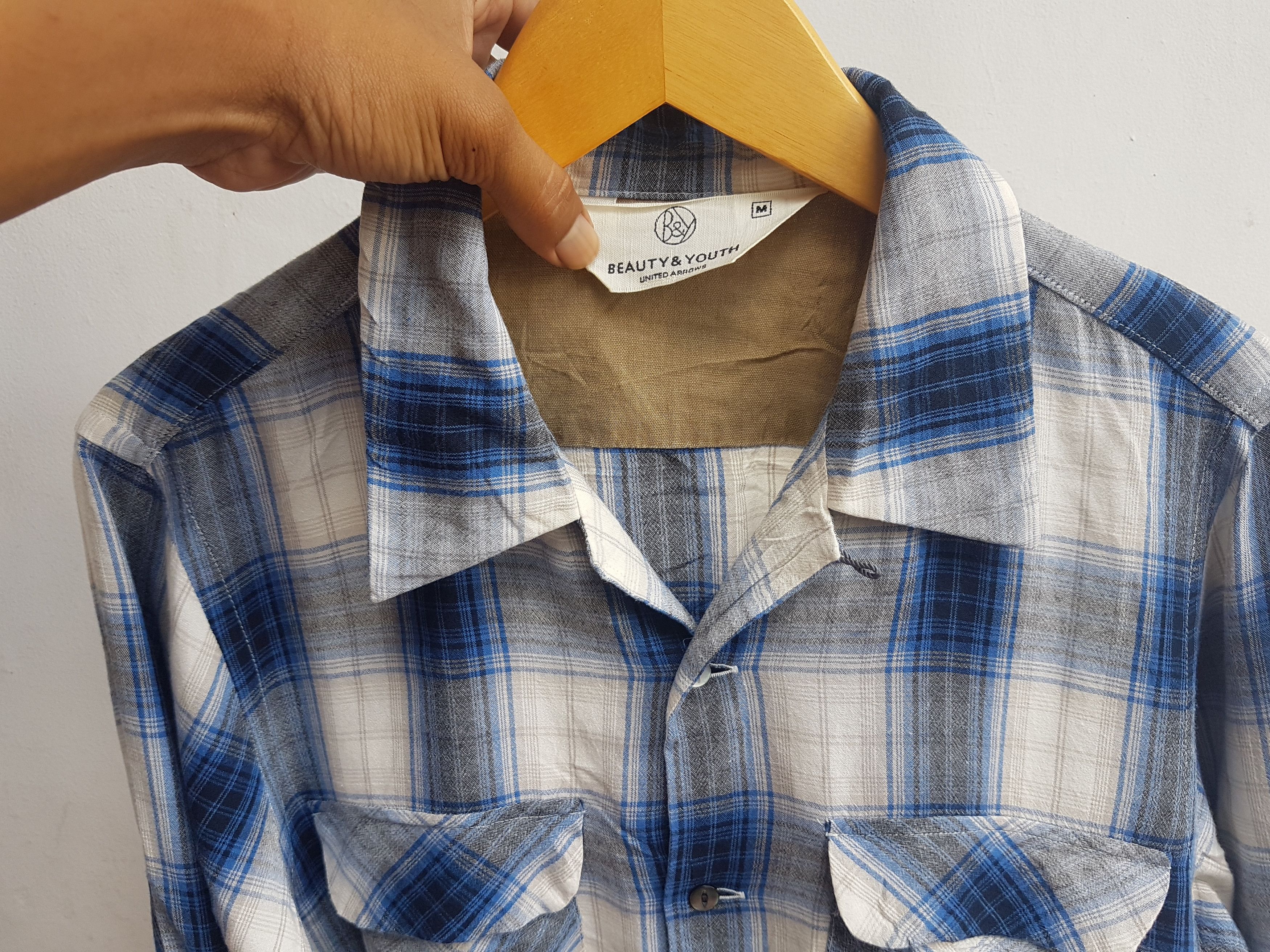 Japanese Brand Fit S to M, United Arrows Shadow Plaid Rayon Shirt Size US S / EU 44-46 / 1 - 4 Thumbnail