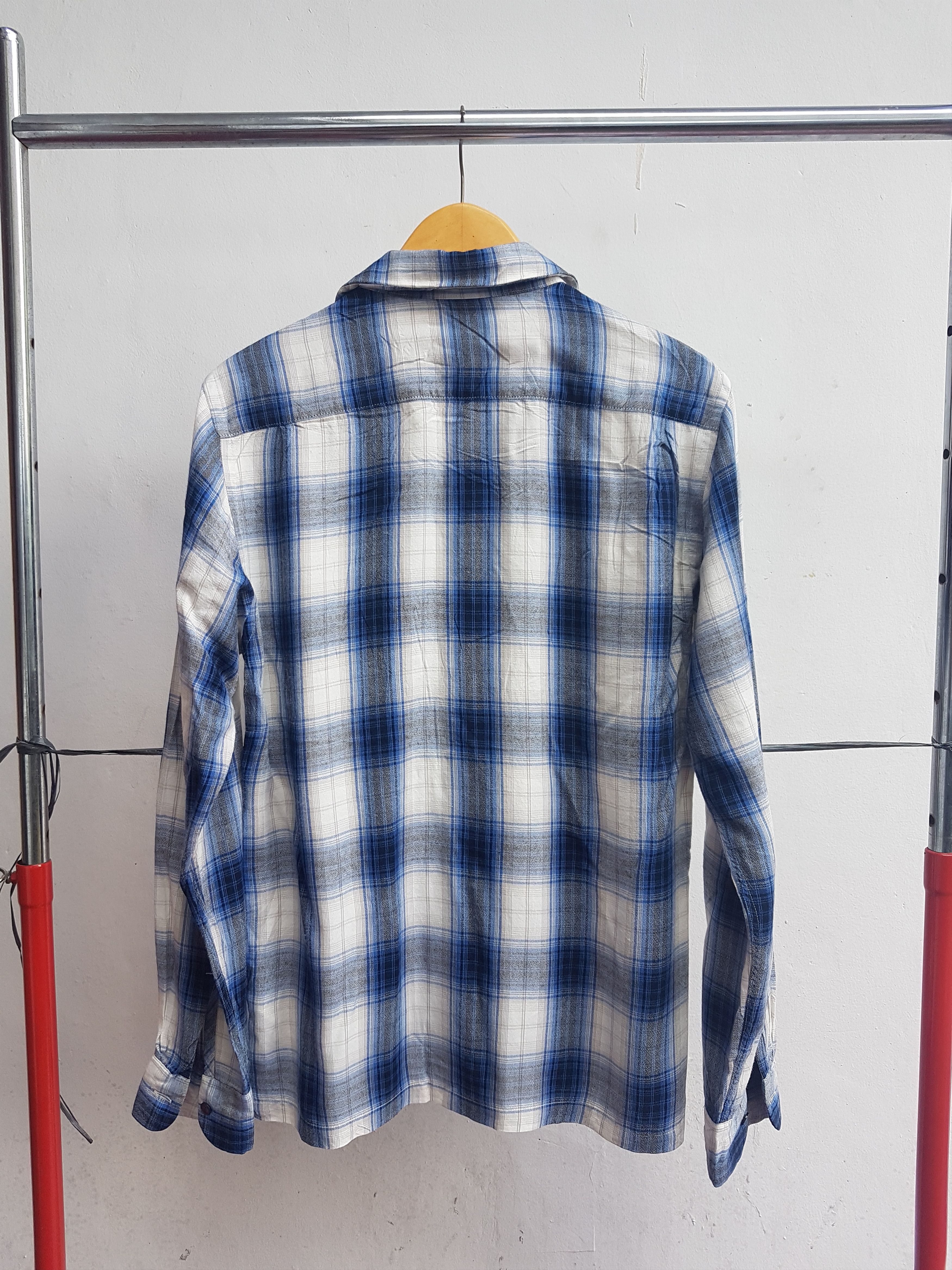 Japanese Brand Fit S to M, United Arrows Shadow Plaid Rayon Shirt Size US S / EU 44-46 / 1 - 3 Thumbnail