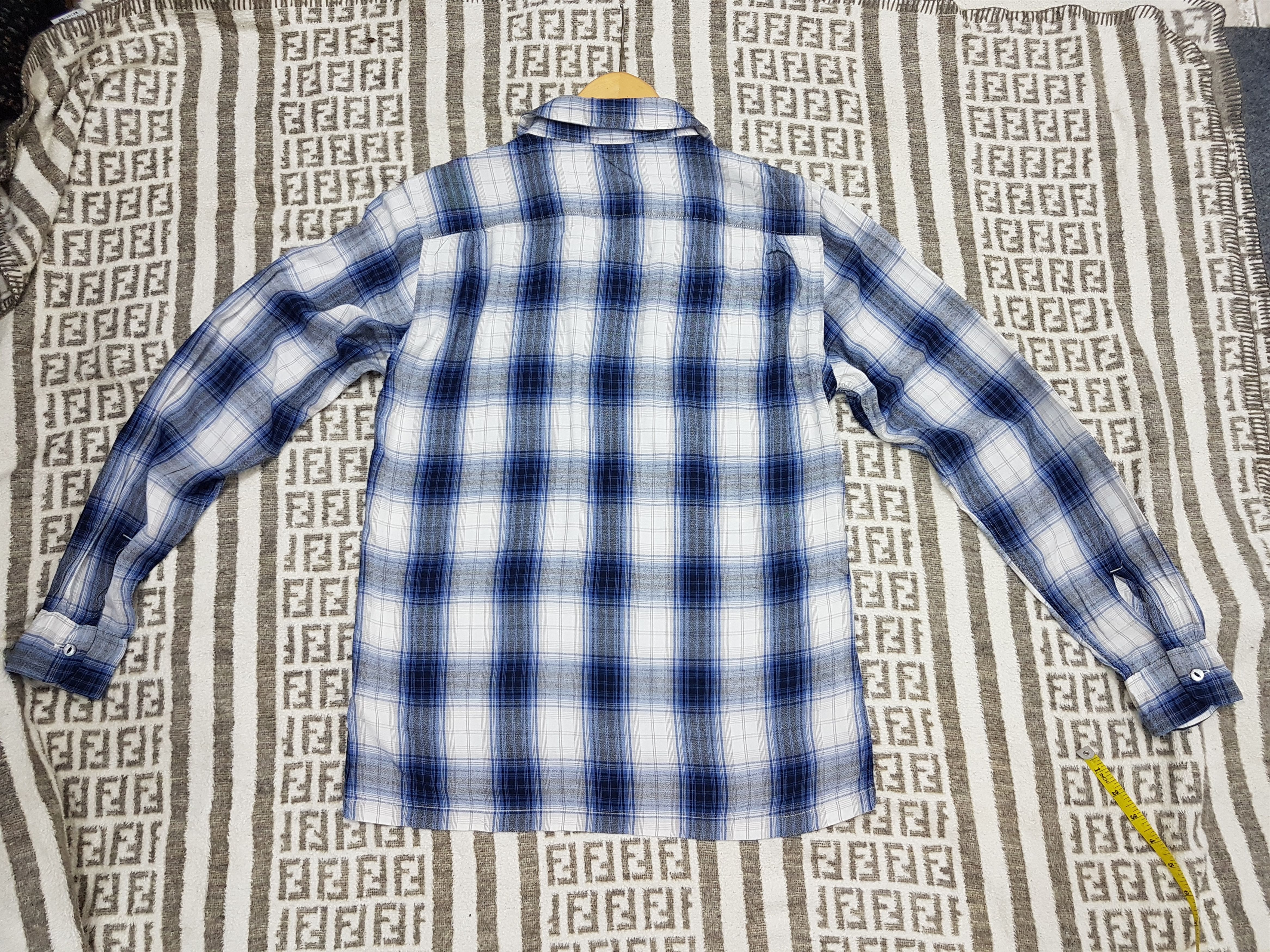 Japanese Brand Fit S to M, United Arrows Shadow Plaid Rayon Shirt Size US S / EU 44-46 / 1 - 10 Thumbnail