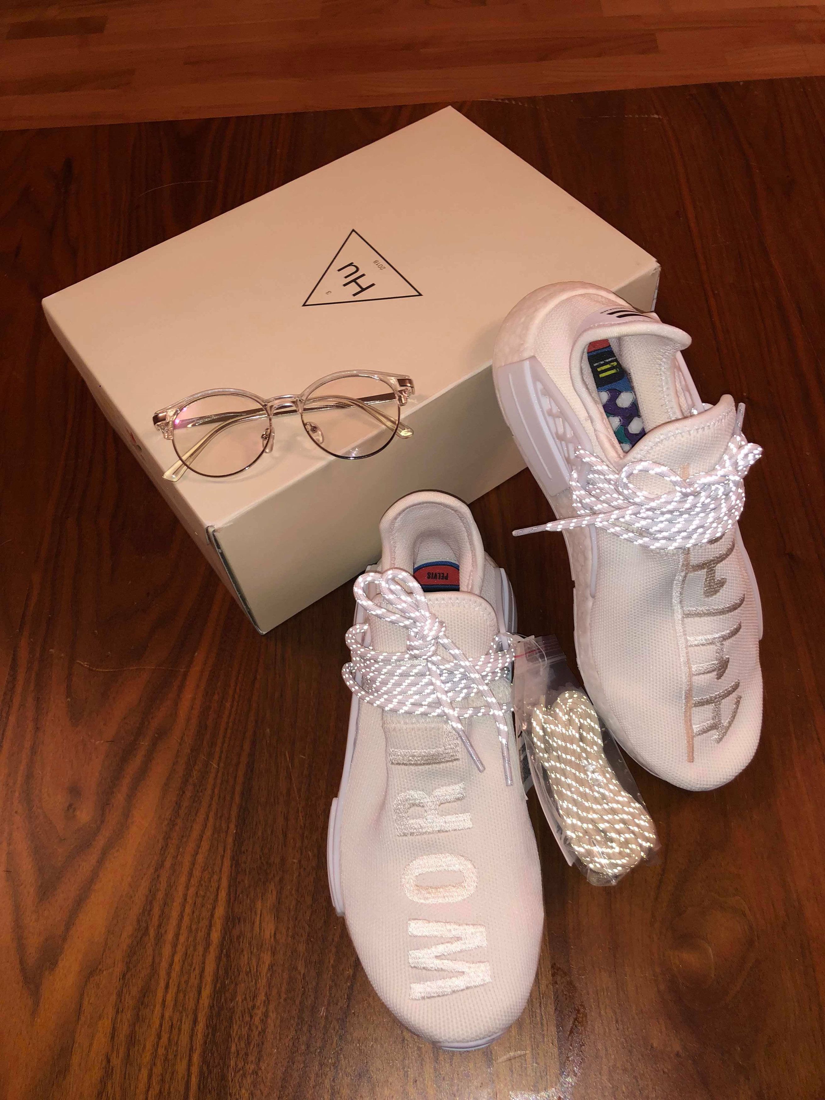 Pharrell Pharrell x adidas NMD Human Race Holi Blank Canvas Cream White Grailed