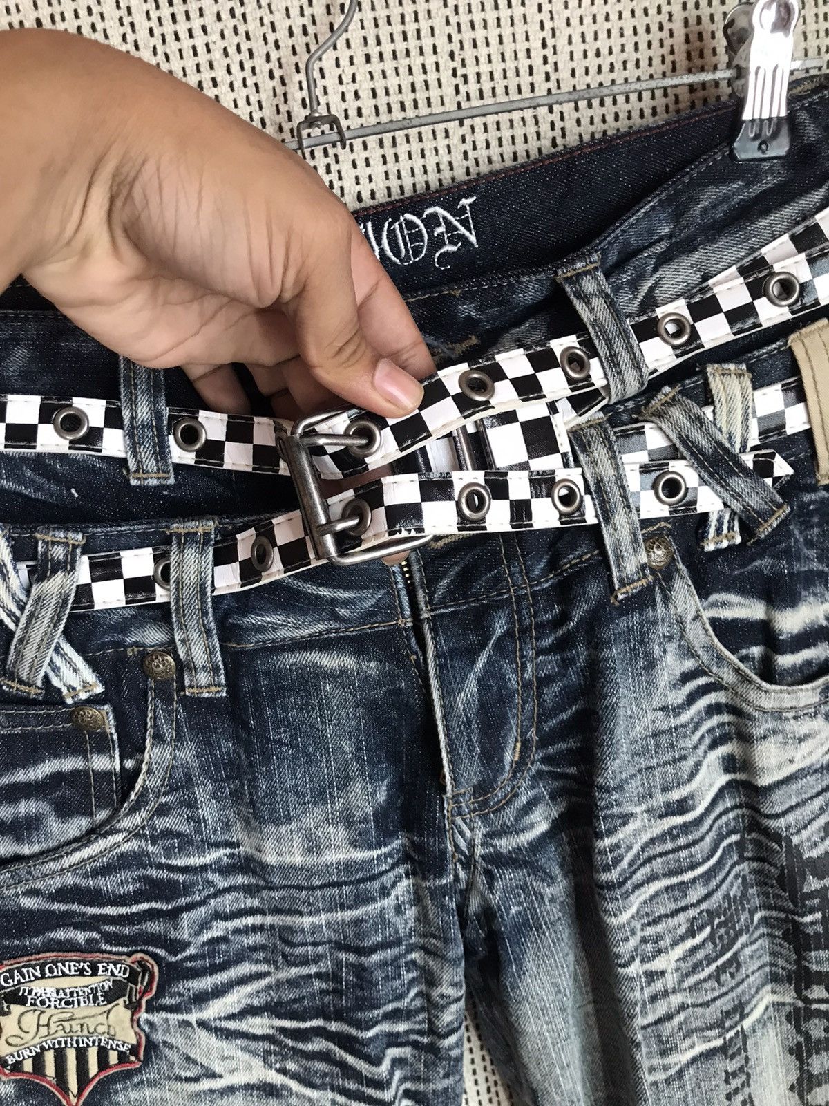If Six Was Nine 🔥FLARED🔥S&B DENIM FLARED DOUBLE WAIST RARE DESIGN Size US 32 / EU 48 - 6 Thumbnail
