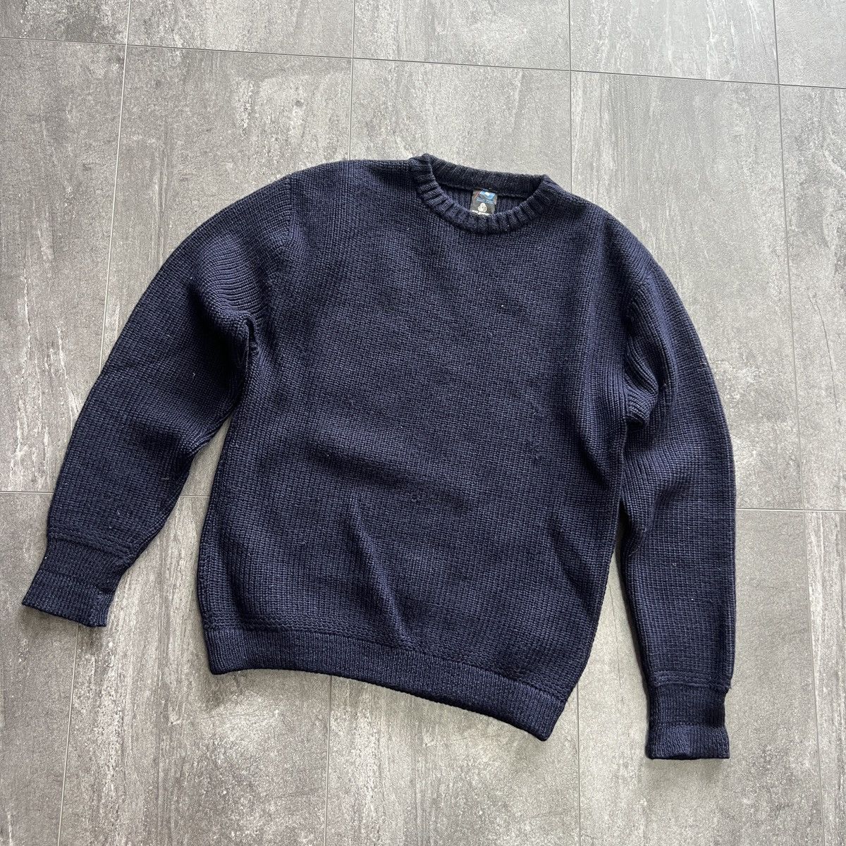 Vintage PETER BLAUER Wool Navy Fishing Knitted Pullover Sweater
