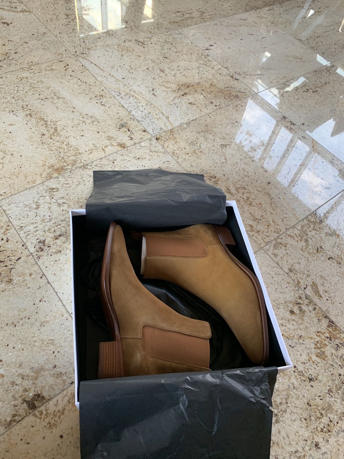 Celine Carmague Camel Boots Size US 12 / EU 45 - 1 Thumbnail