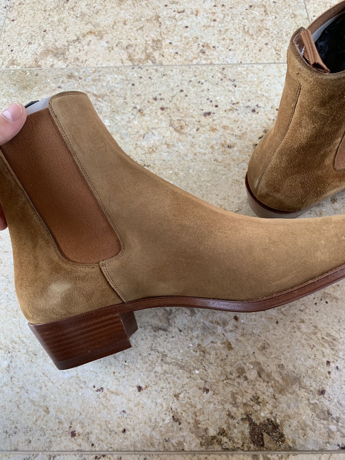 Celine Carmague Camel Boots Size US 12 / EU 45 - 8 Thumbnail
