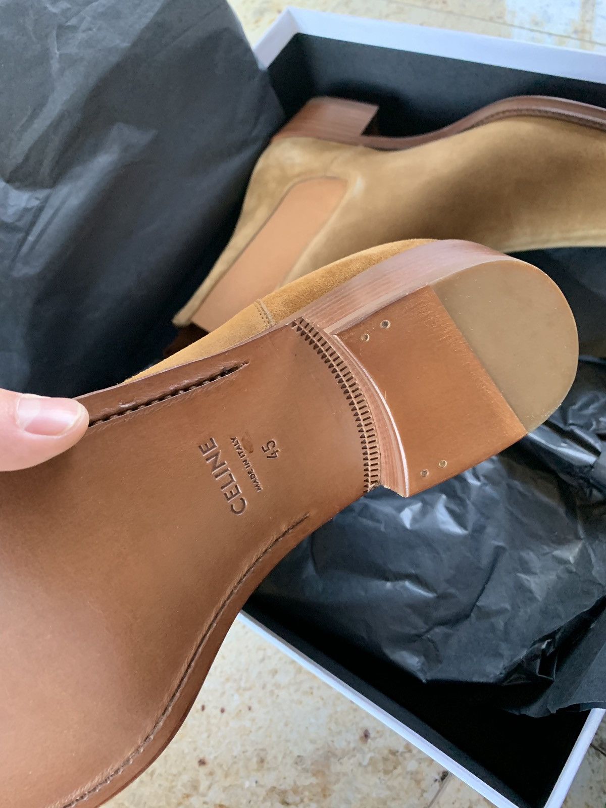 Celine Carmague Camel Boots Size US 12 / EU 45 - 14 Thumbnail