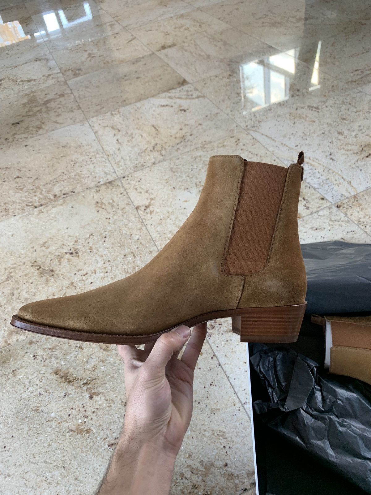 Celine Carmague Camel Boots Size US 12 / EU 45 - 3 Thumbnail