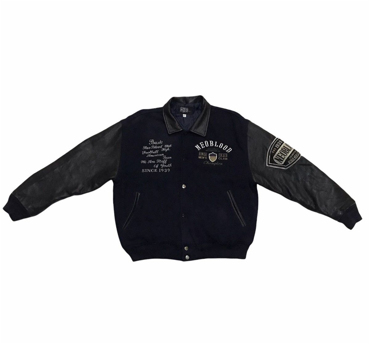 Vintage Vintage Neo blood wool and leather sleeve warsity jacket Size US M / EU 48-50 / 2 - 6 Thumbnail