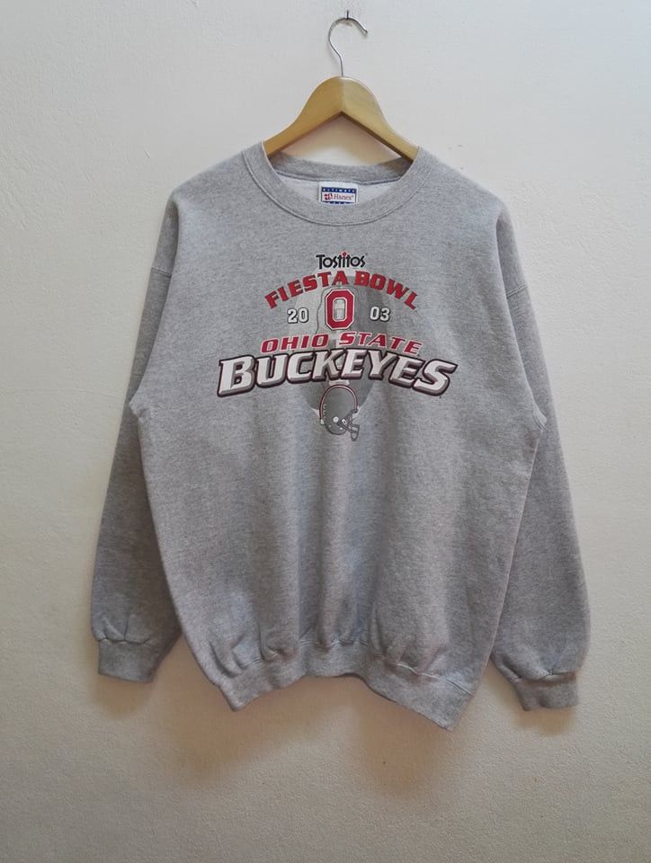 Hanes 💥RARE💥 Fiesta Bowl 2003 Ohio State Buckeyes Sweatshirt Size US L / EU 52-54 / 3 - 1 Thumbnail