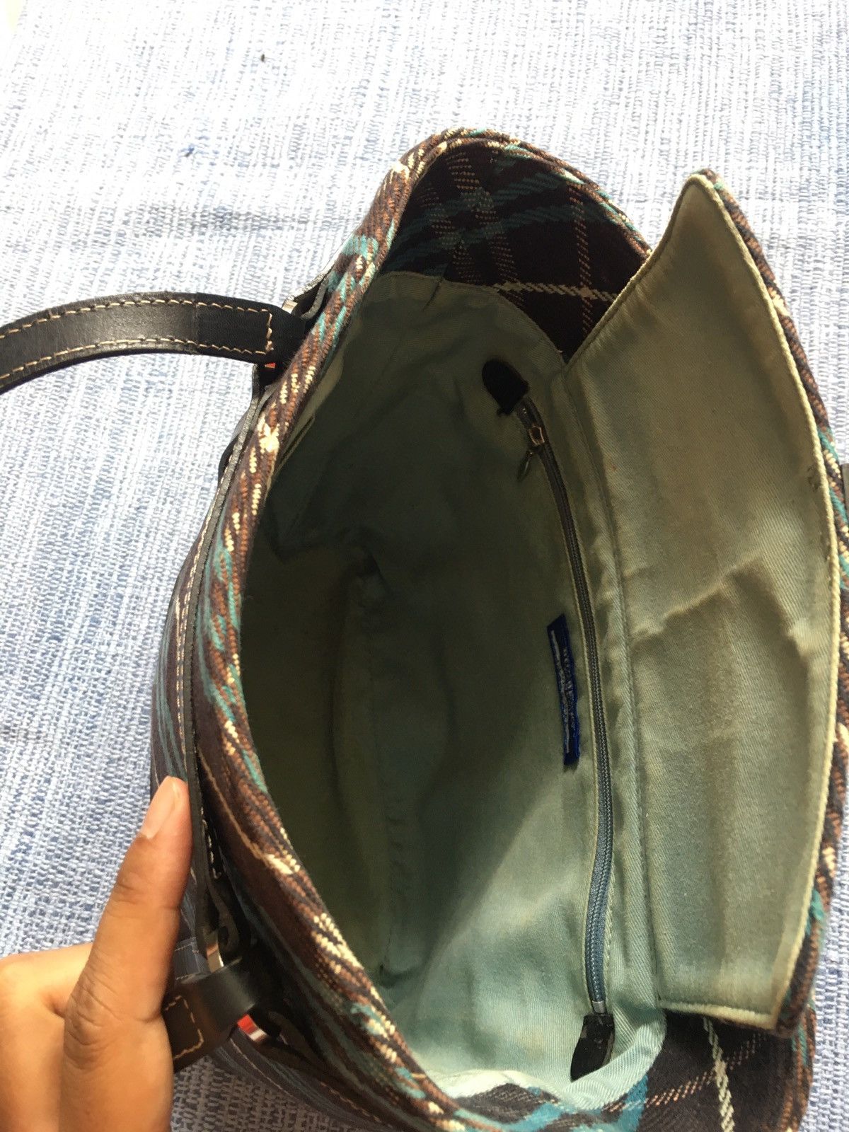 Burberry blue nova check with leather strap Size ONE SIZE - 7 Thumbnail