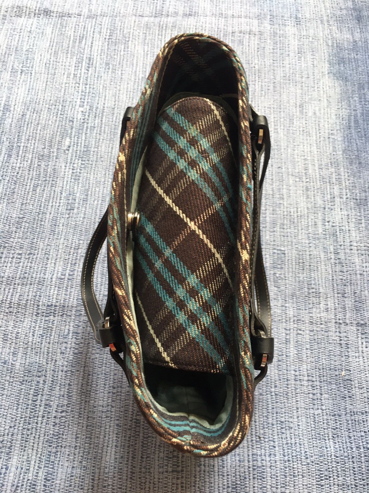 Burberry blue nova check with leather strap Size ONE SIZE - 5 Thumbnail