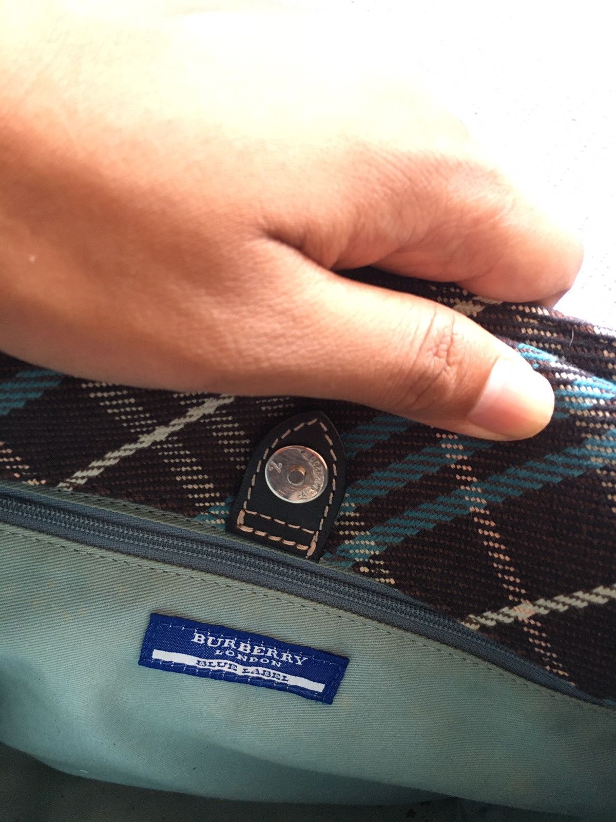 Burberry blue nova check with leather strap Size ONE SIZE - 6 Thumbnail