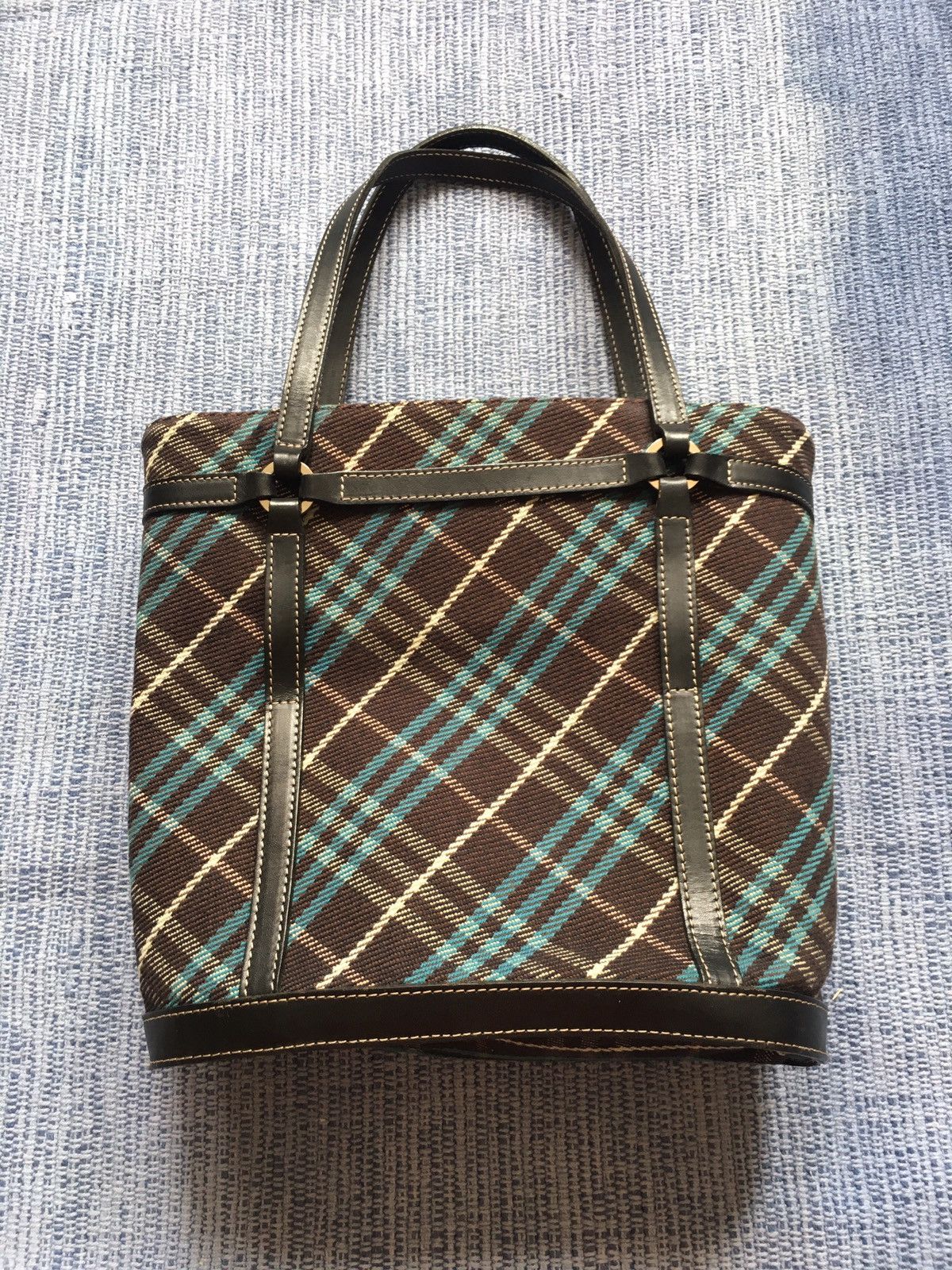 Burberry blue nova check with leather strap Size ONE SIZE - 1 Thumbnail