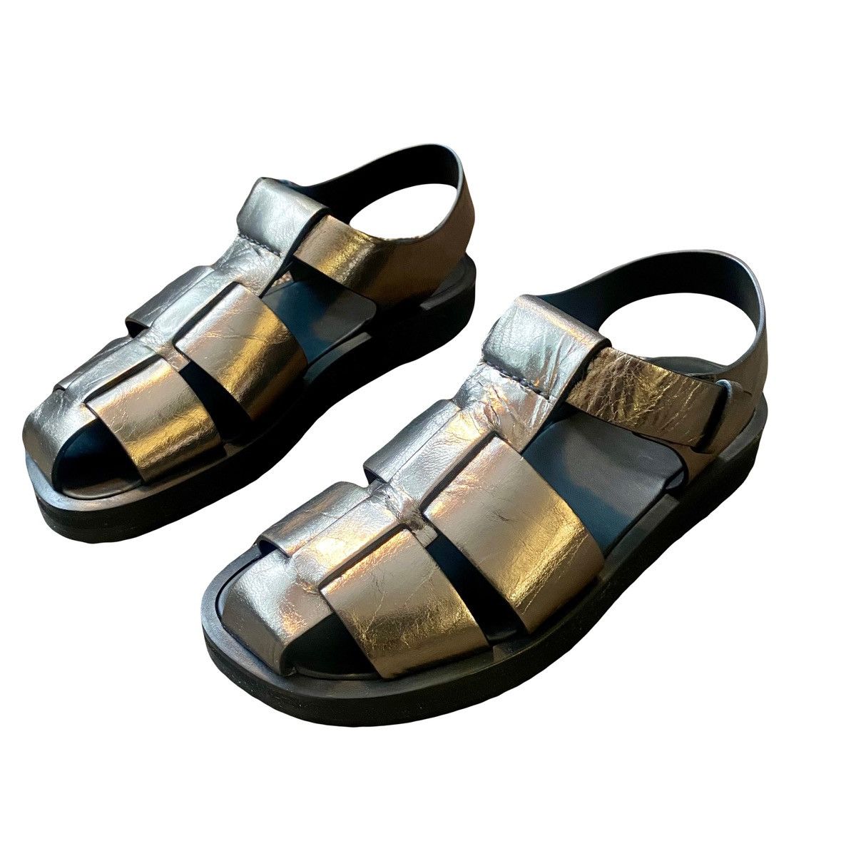 the row fishermen sandals in metallic leather 40it