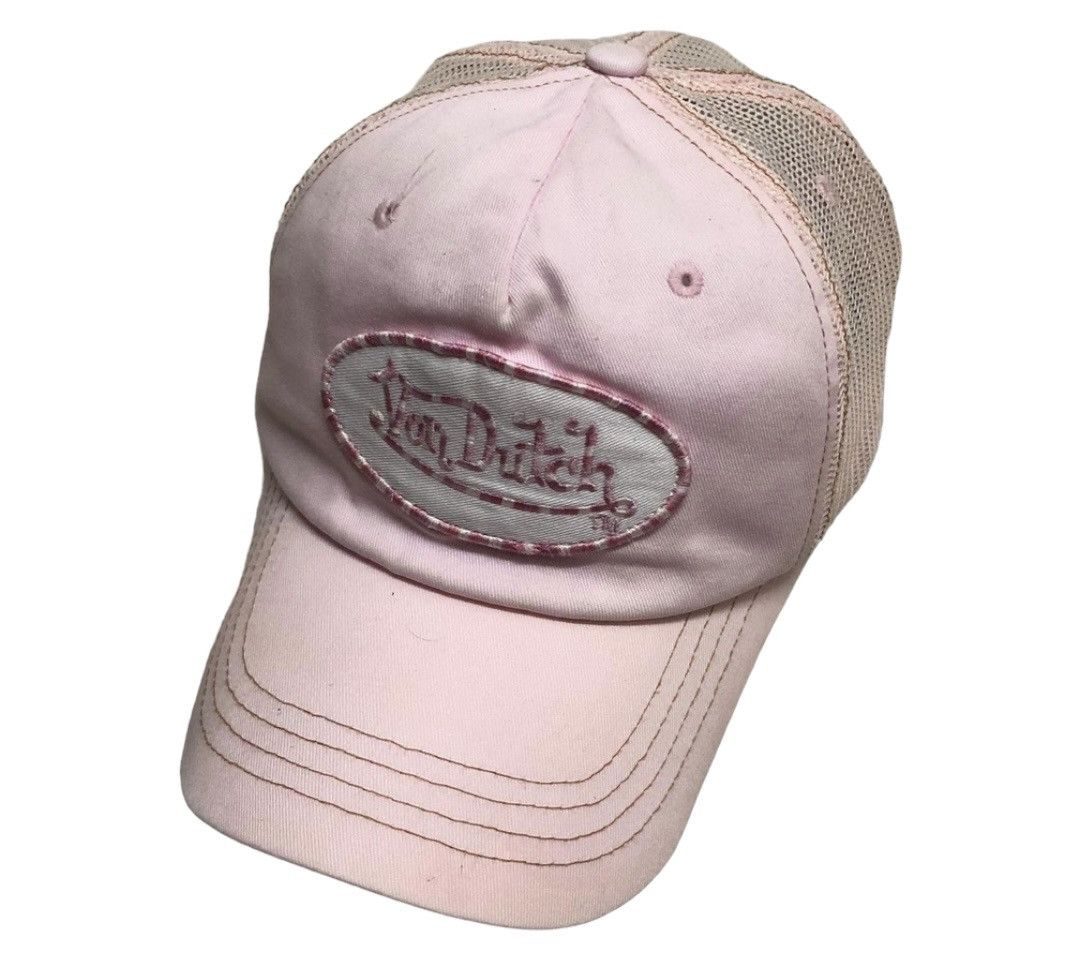 Vintage Rare💥Von Dutch Vintage Pink Patches Cap Size ONE SIZE - 1 Thumbnail