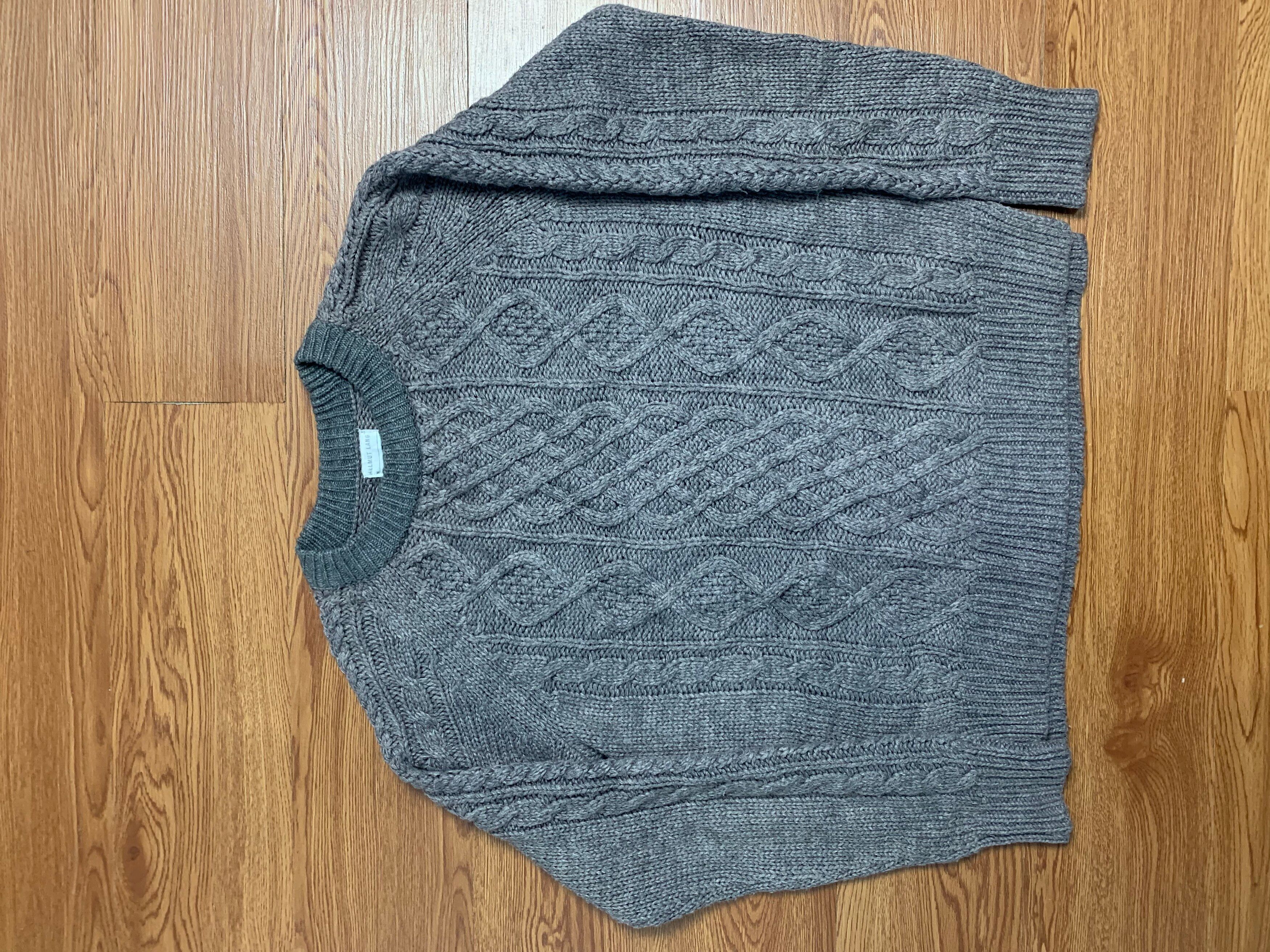 Pre-owned Helmut Lang Early 2000 Cable Knitwear In Grey