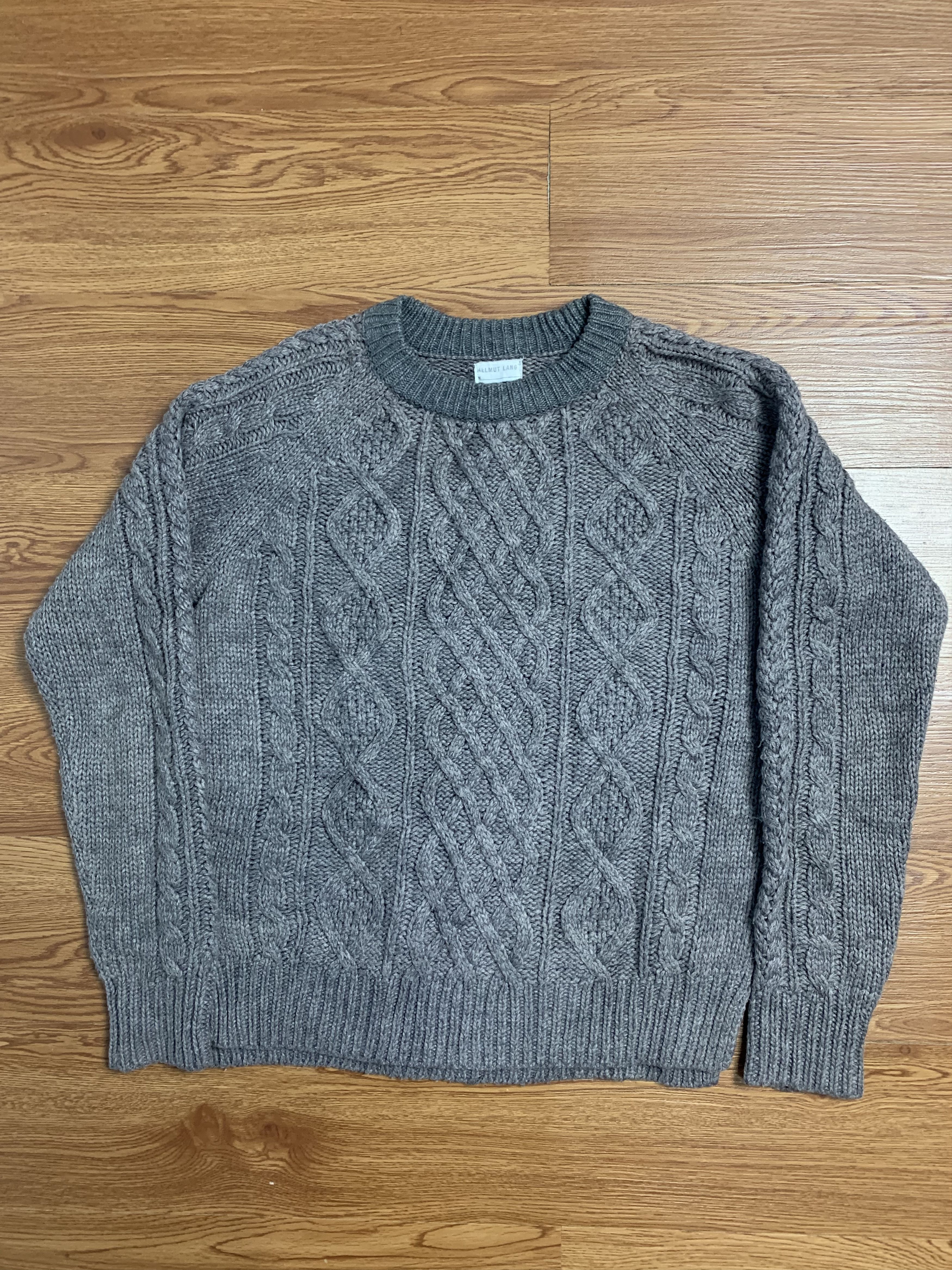 Pre-owned Helmut Lang Early 2000 Cable Knitwear In Grey