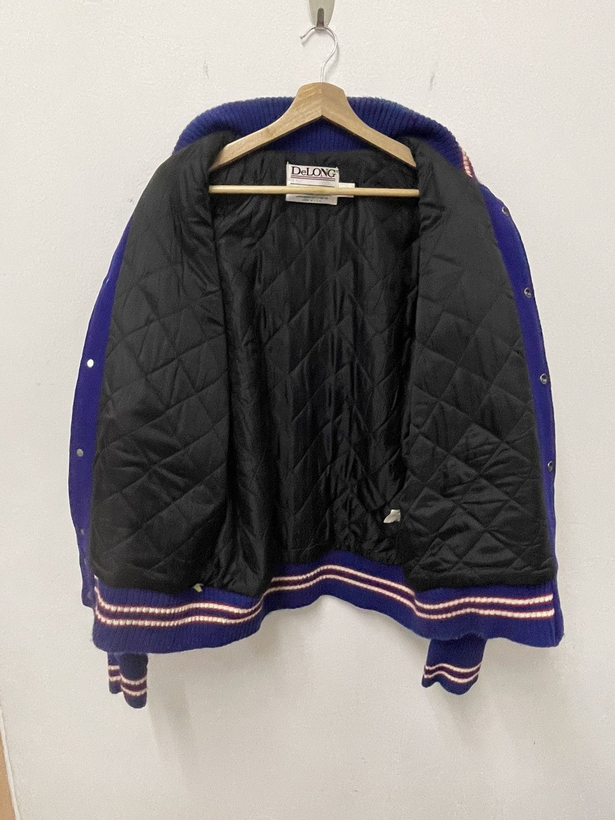 Delong × Vintage Vintage 90s Leather Varsity American State Texas Arlington Size US M / EU 48-50 / 2 - 12 Thumbnail