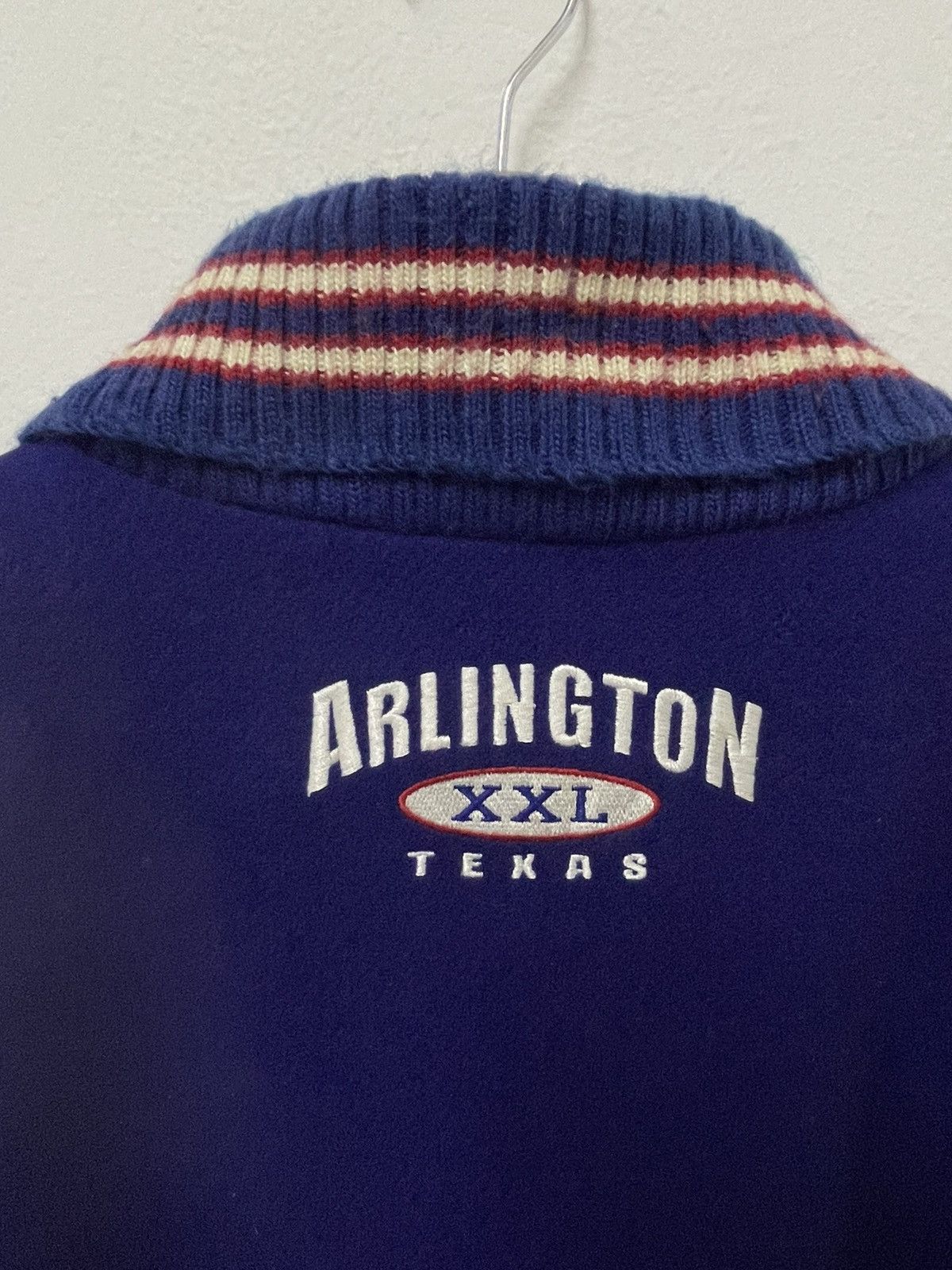 Delong × Vintage Vintage 90s Leather Varsity American State Texas Arlington Size US M / EU 48-50 / 2 - 14 Thumbnail
