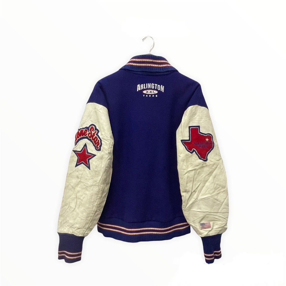 Delong × Vintage Vintage 90s Leather Varsity American State Texas Arlington Size US M / EU 48-50 / 2 - 13 Thumbnail