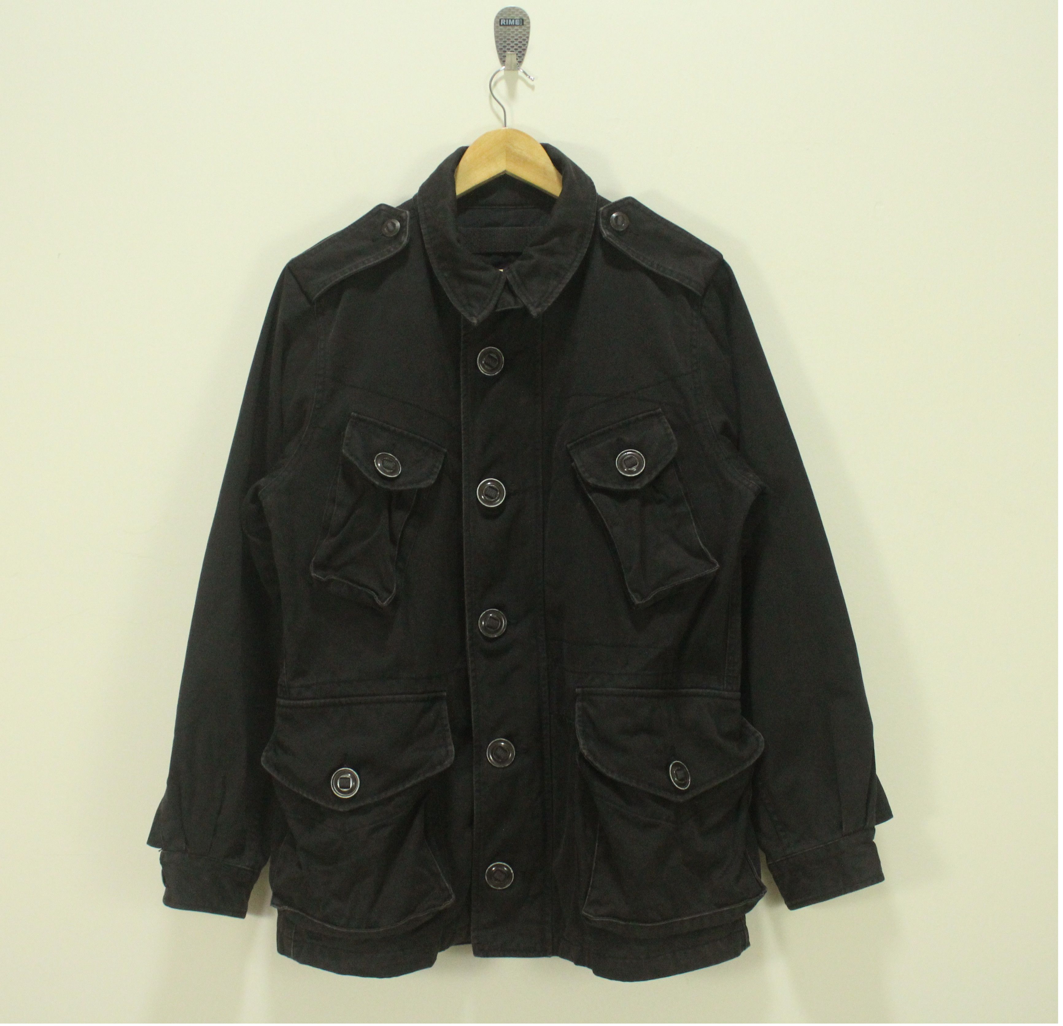 image of Polo Ralph Lauren Polo Jeans Ralph Laurent Jacket Military Field Jacket Type E in Black (Size Mediu