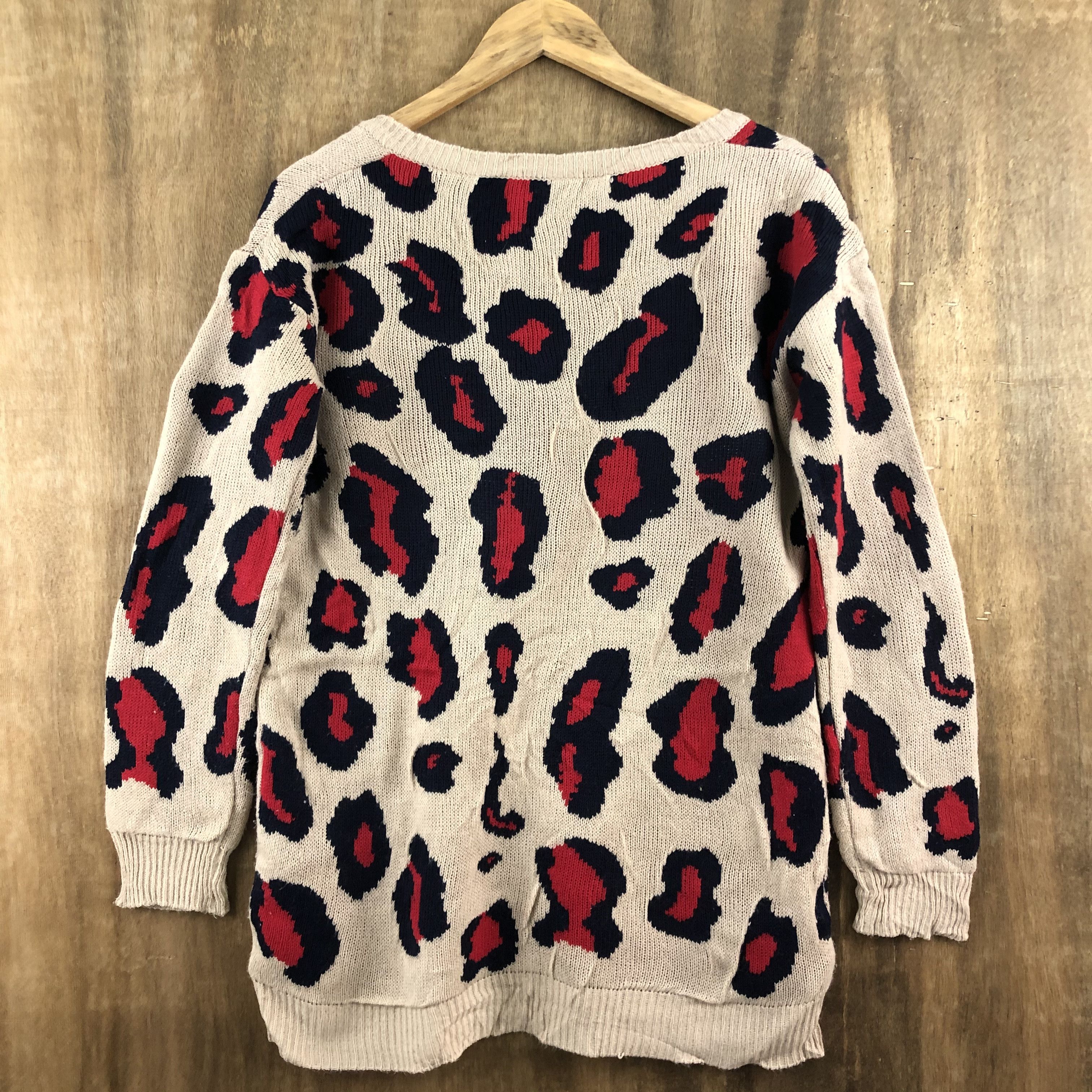 Japanese Brand DL Jackie Japan Brown Leopard Knitwear #A1377 Size US M / EU 48-50 / 2 - 7 Thumbnail