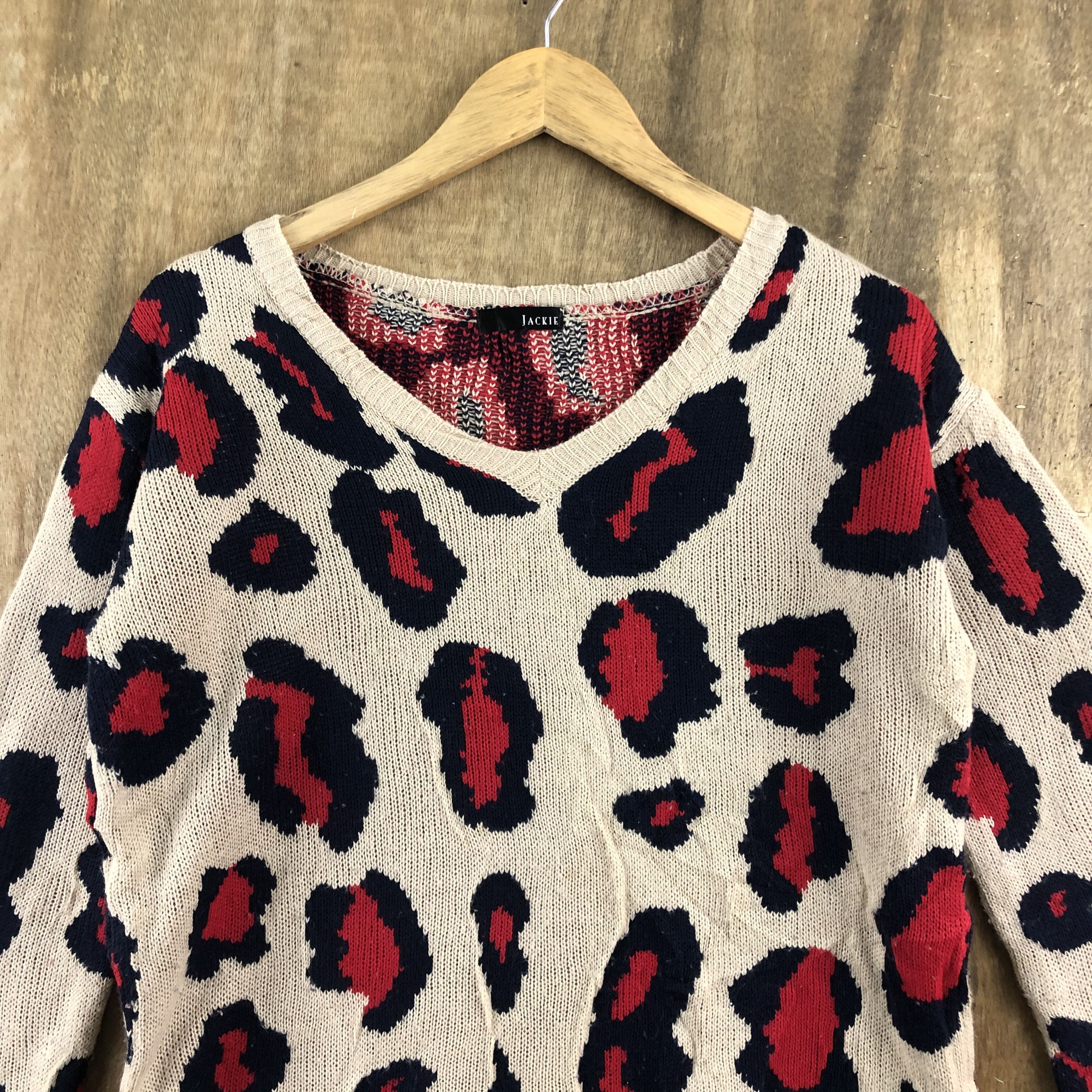 Japanese Brand DL Jackie Japan Brown Leopard Knitwear #A1377 Size US M / EU 48-50 / 2 - 2 Thumbnail