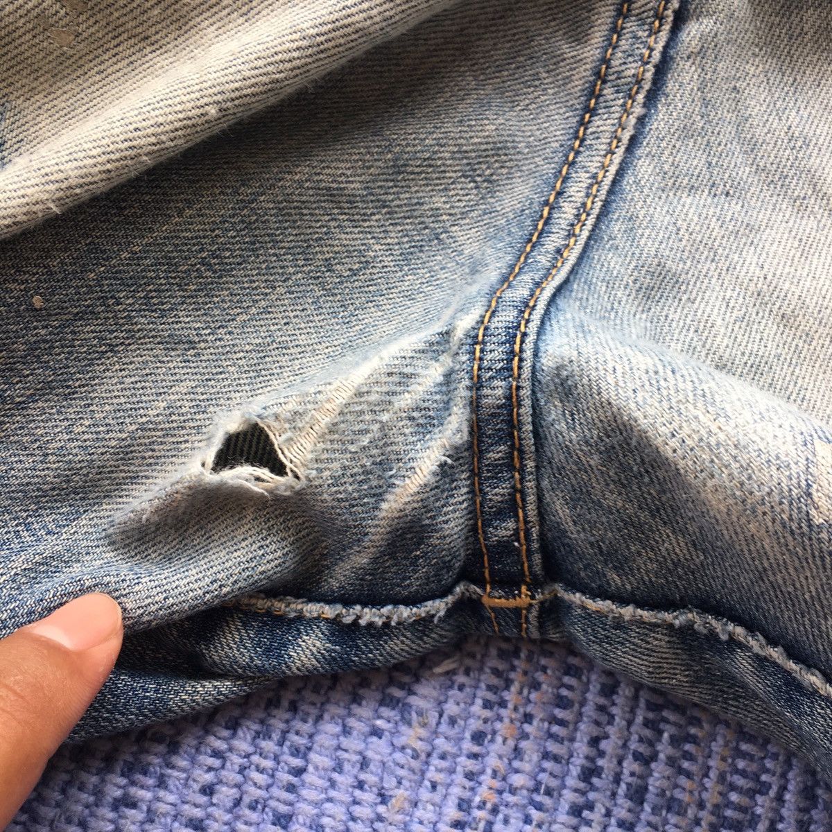 Japanese Brand distressed denim Size US 33 - 9 Thumbnail