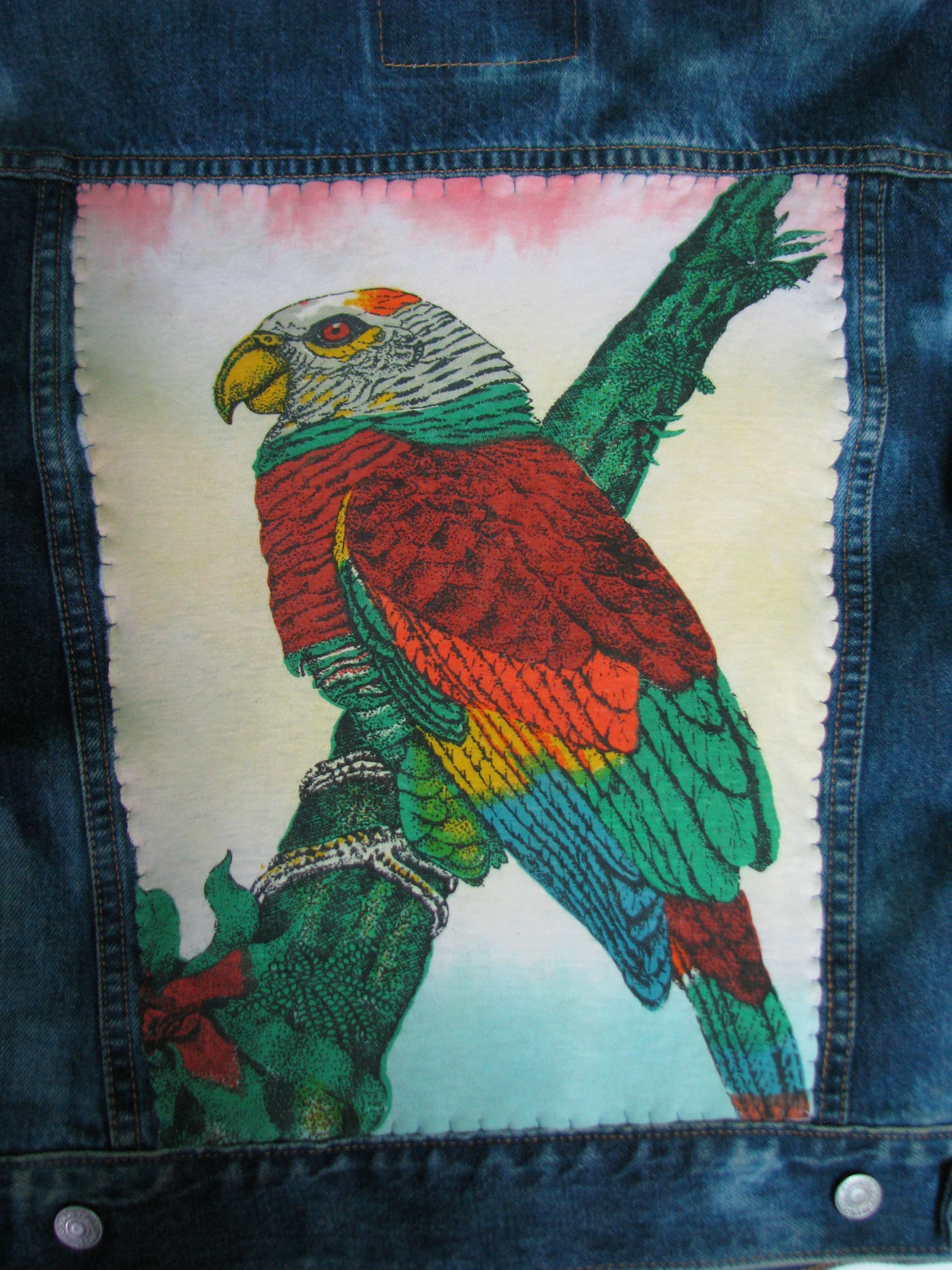 Levi's Levi's Custom Parrot Graphic Acid-Wash Denim Jacket Size US L / EU 52-54 / 3 - 2 Thumbnail