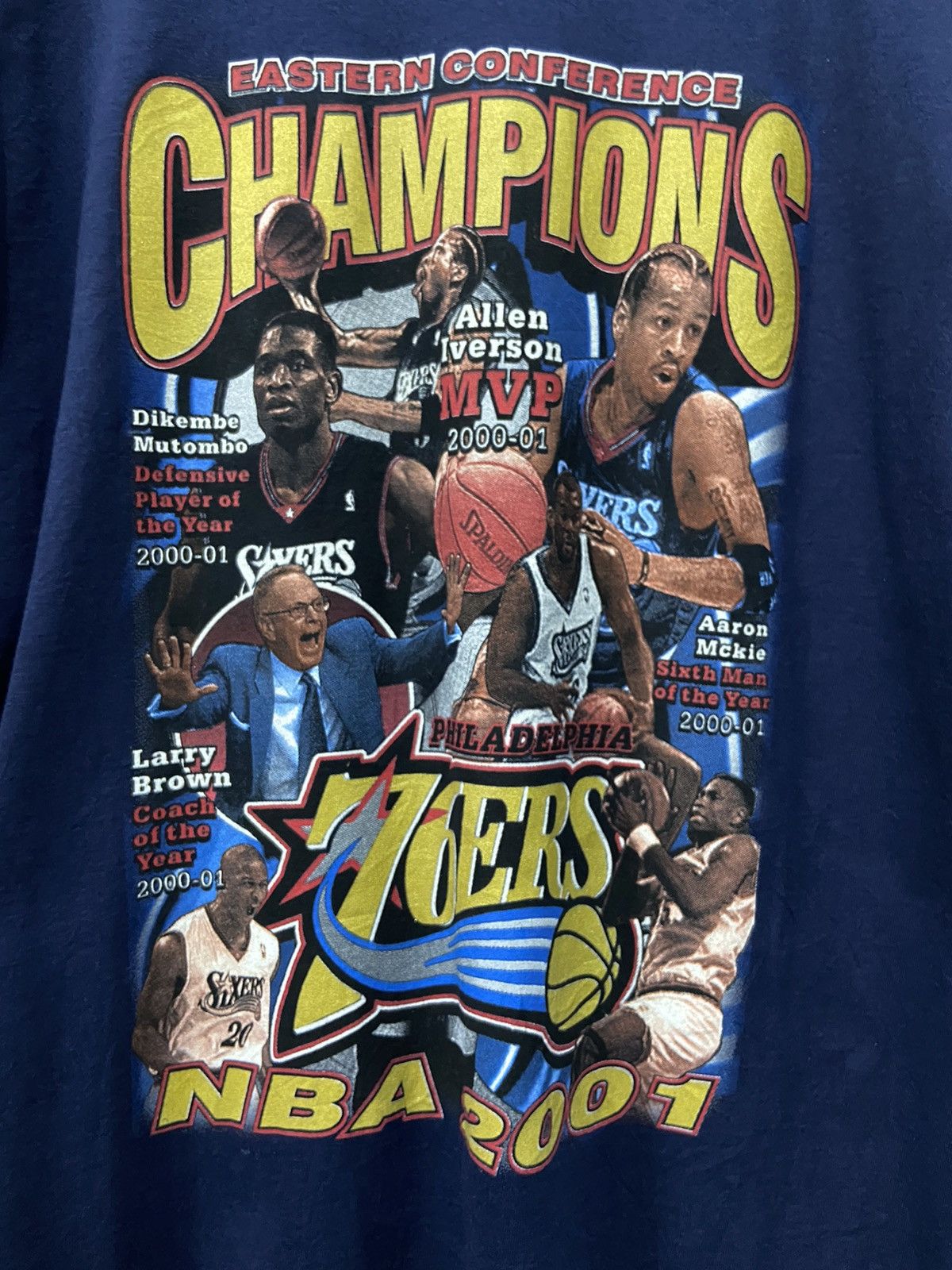Fruit Of The Loom × NBA × Vintage Vintage 76ERS Eastern Conference Champions Allen Inverson Size US XXL / EU 58 / 5 - 5 Thumbnail