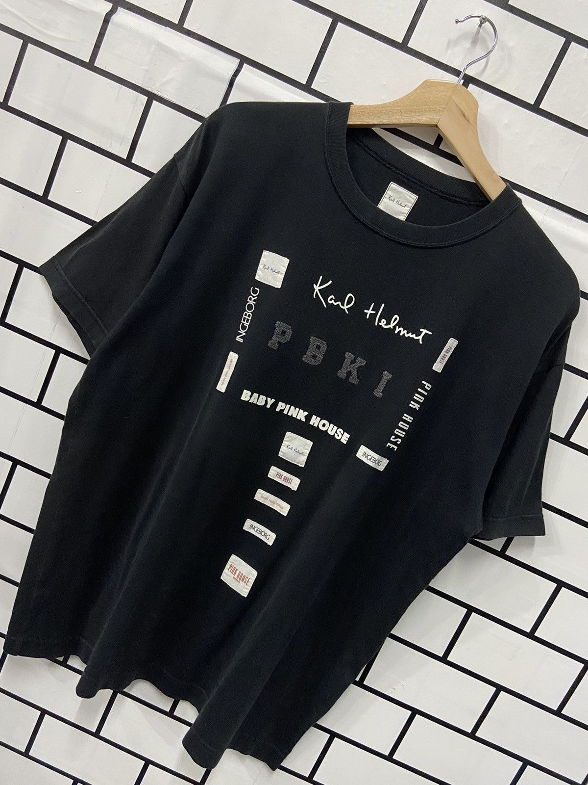 Japanese Brand × Karl Helmut × Vintage Vintage Karl Helmut Patched Embroidered Tshirt Size US L / EU 52-54 / 3 - 6 Thumbnail