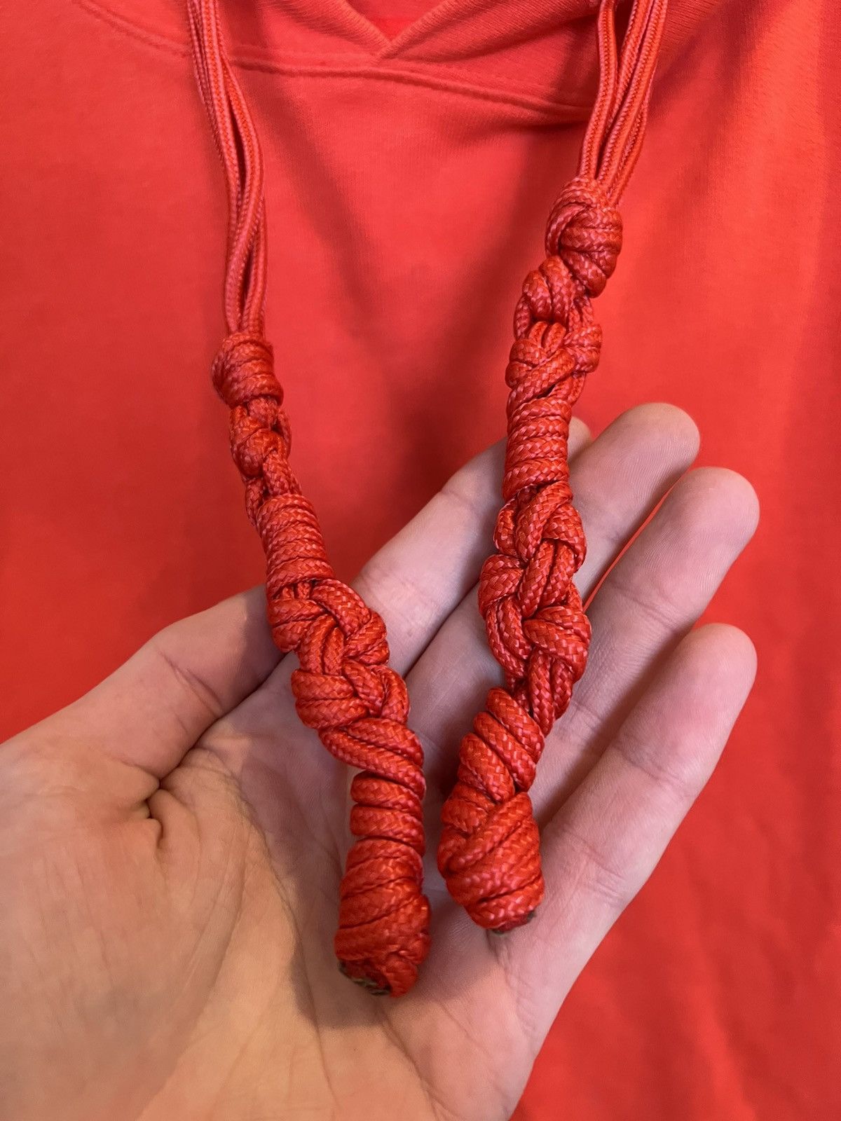 Off-White Off White 2014 First Season Knotted Strings Hoodie Red Size US M / EU 48-50 / 2 - 3 Thumbnail